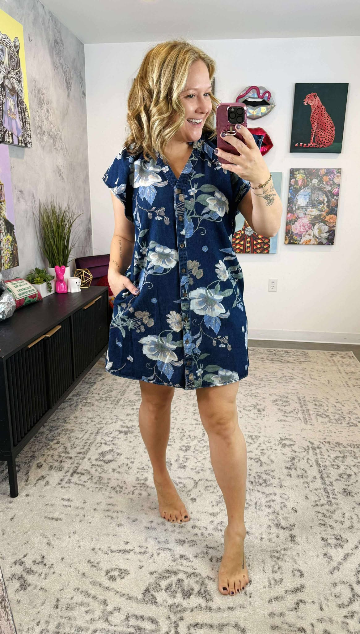 Denim Blooms Dress {S-L}