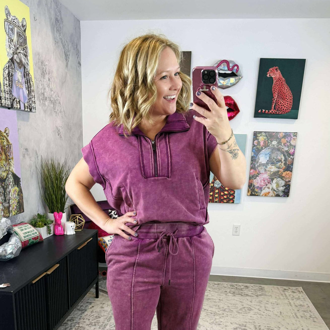 Plum Sporty Zip-Up Top {S-L}