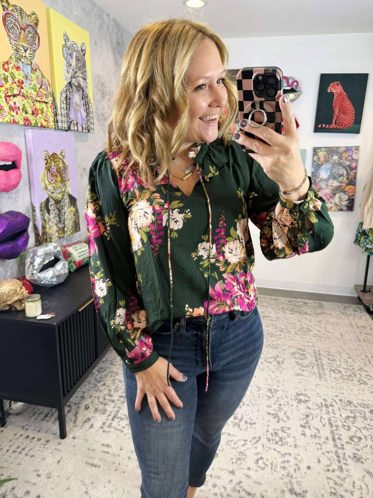 Moss & Petals Blouse {S-3X}