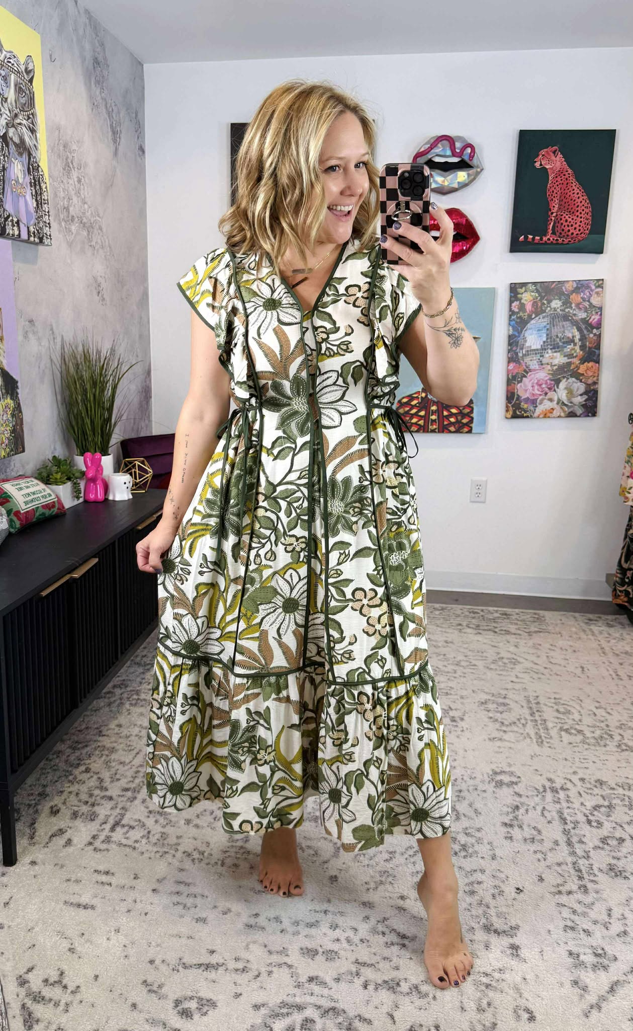 Trimmed in Blooms Dress {S-2X}