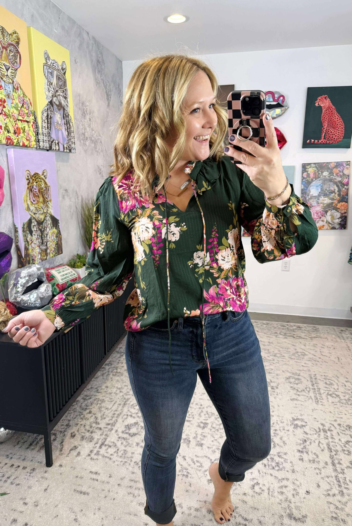 Moss & Petals Blouse {S-3X}