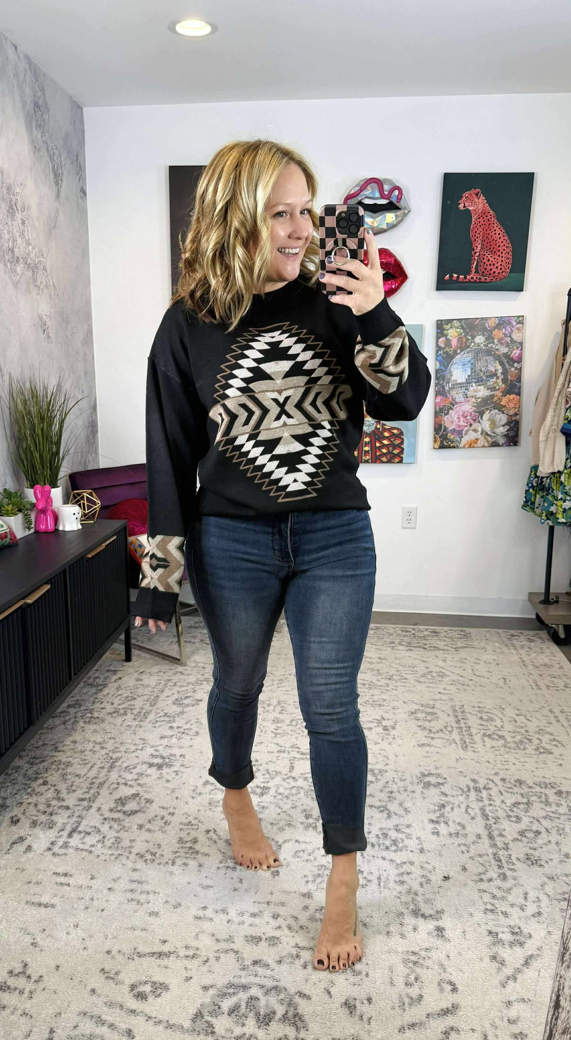 Night Aztec Sweater {XS-3X}