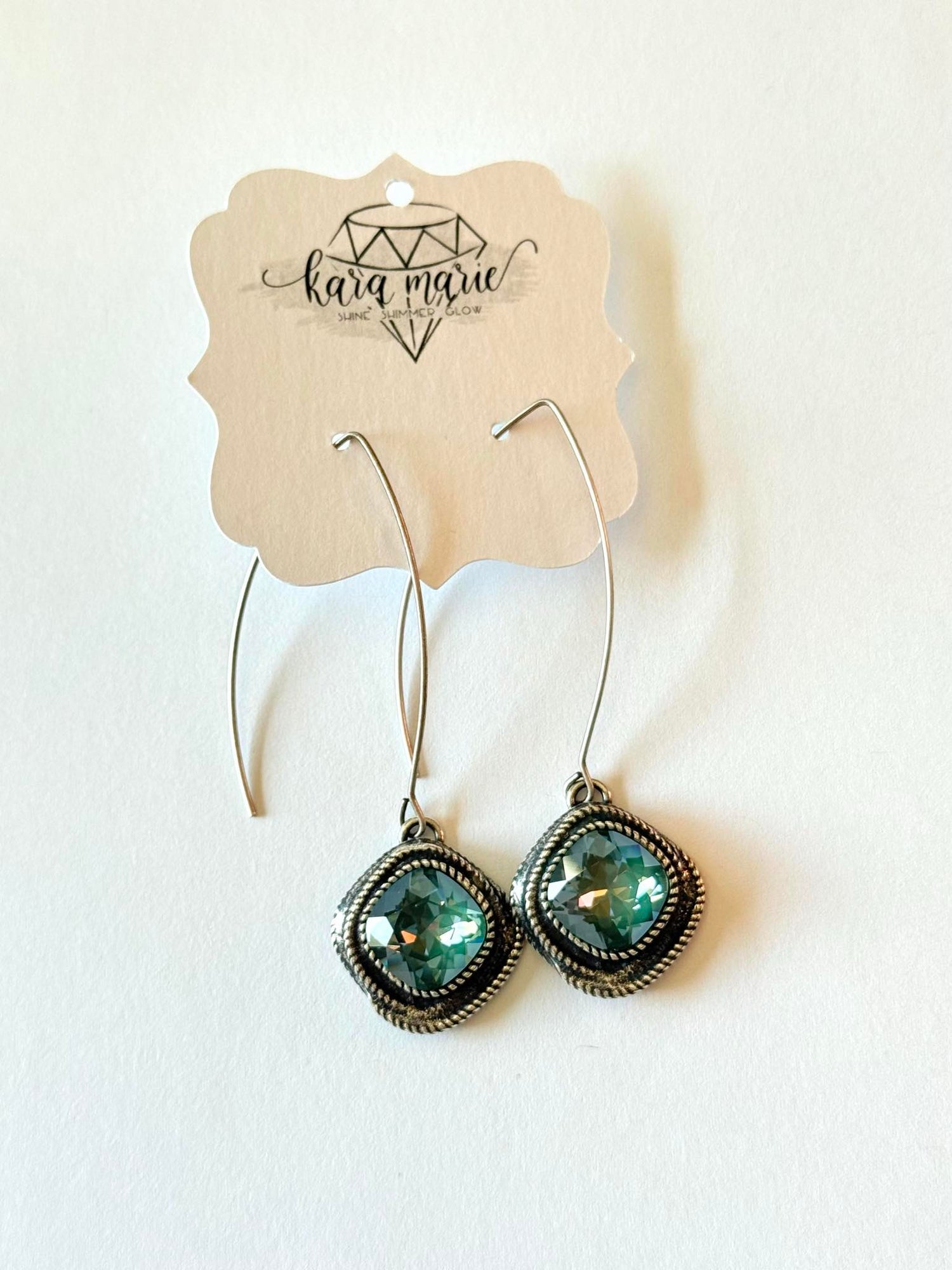 Long Sage Swirl Earrings