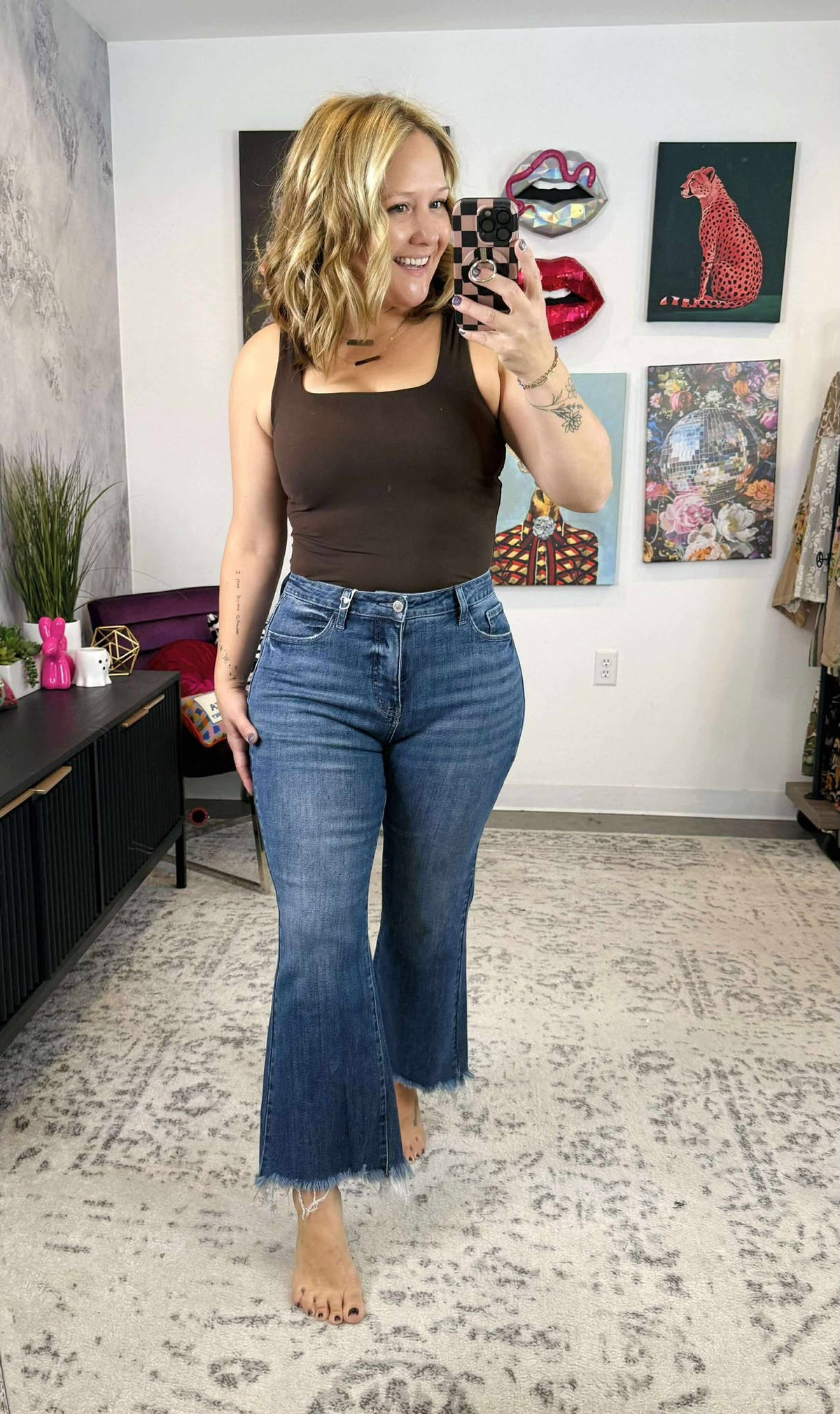 Blakeley Urban Non-Distressed Crop Jeans - Dark Wash {Sizes 0-3X} - KaraMarie