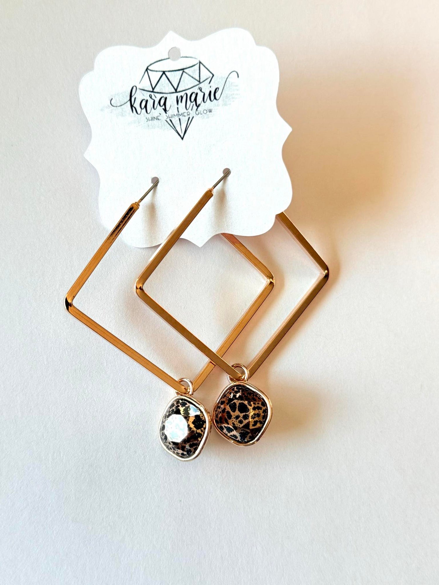 Radiant Edge Hoop Earrings in Jet Rose Patina