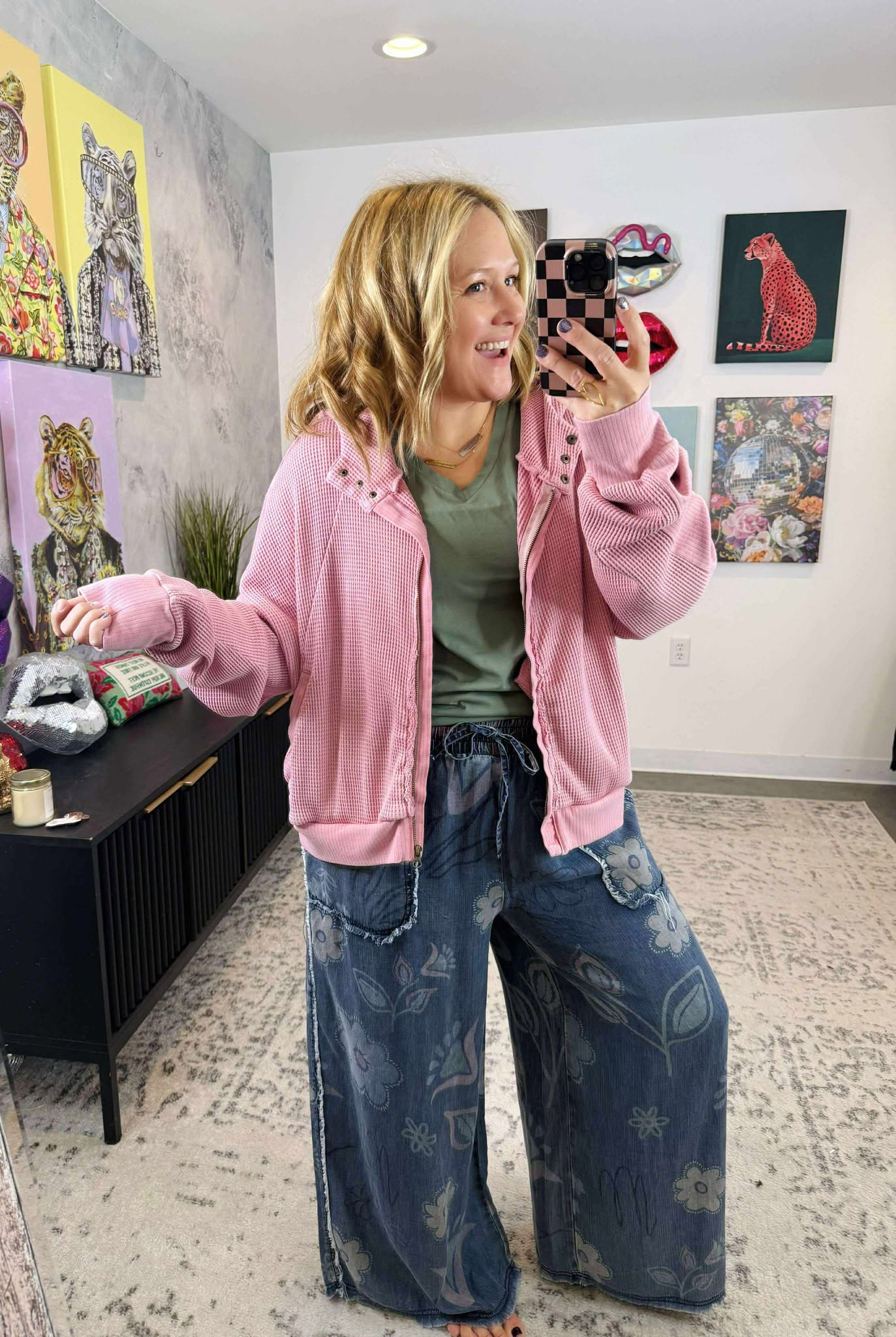 Blakeley Maisie Mineral Wash Hoodie Jacket in Pink {XS-2X}