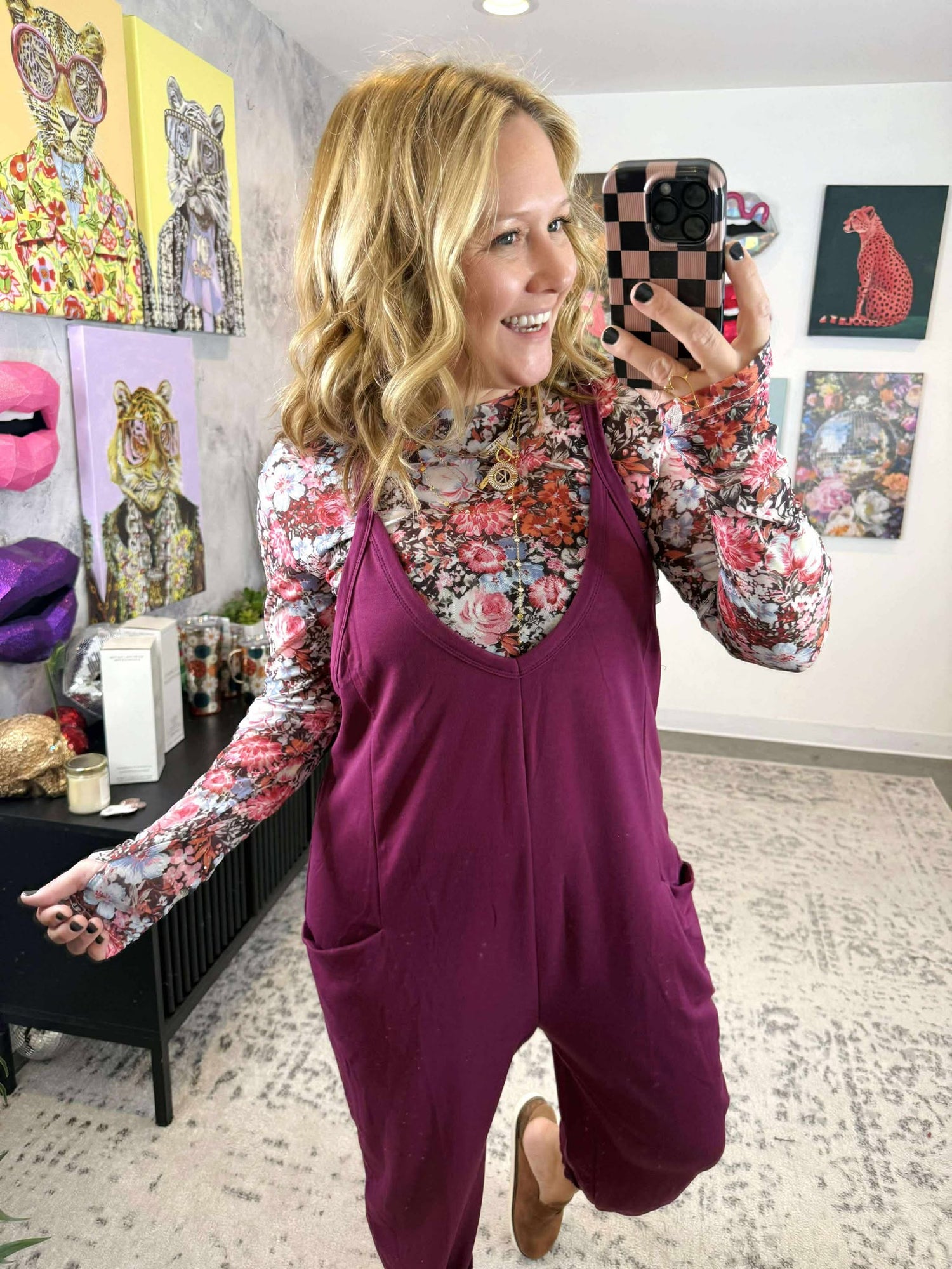 Becky Romper - Mulberry {S-2X}