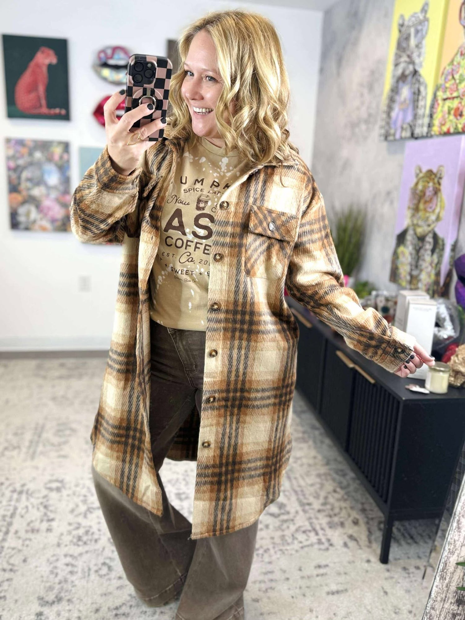 Chestnut Ridge Long Flannel Shacket {S-XL}