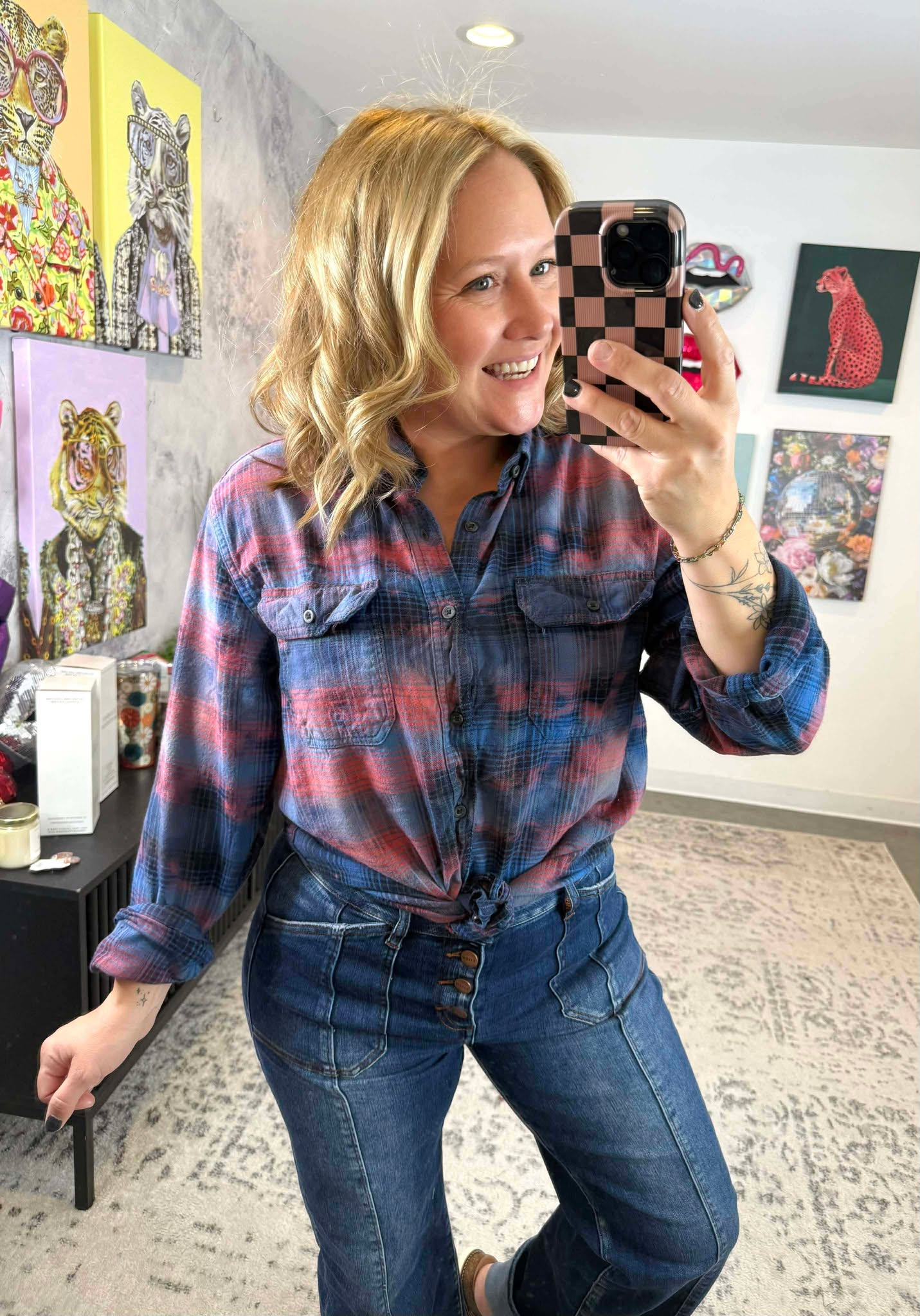 Distressed Flannel in Midnight Shenanigans {S-3X}