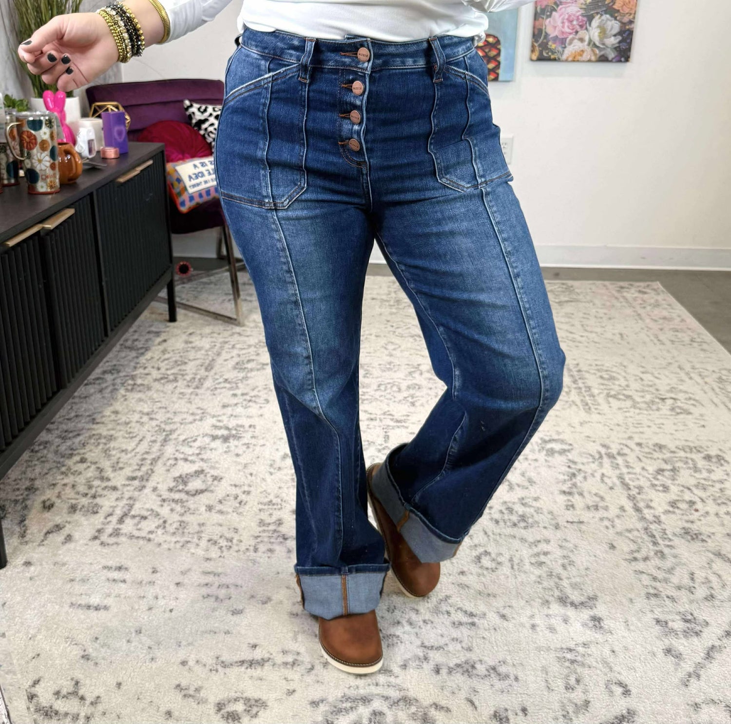 Risen Easy Roll Wide-Leg Jeans {1-3X}