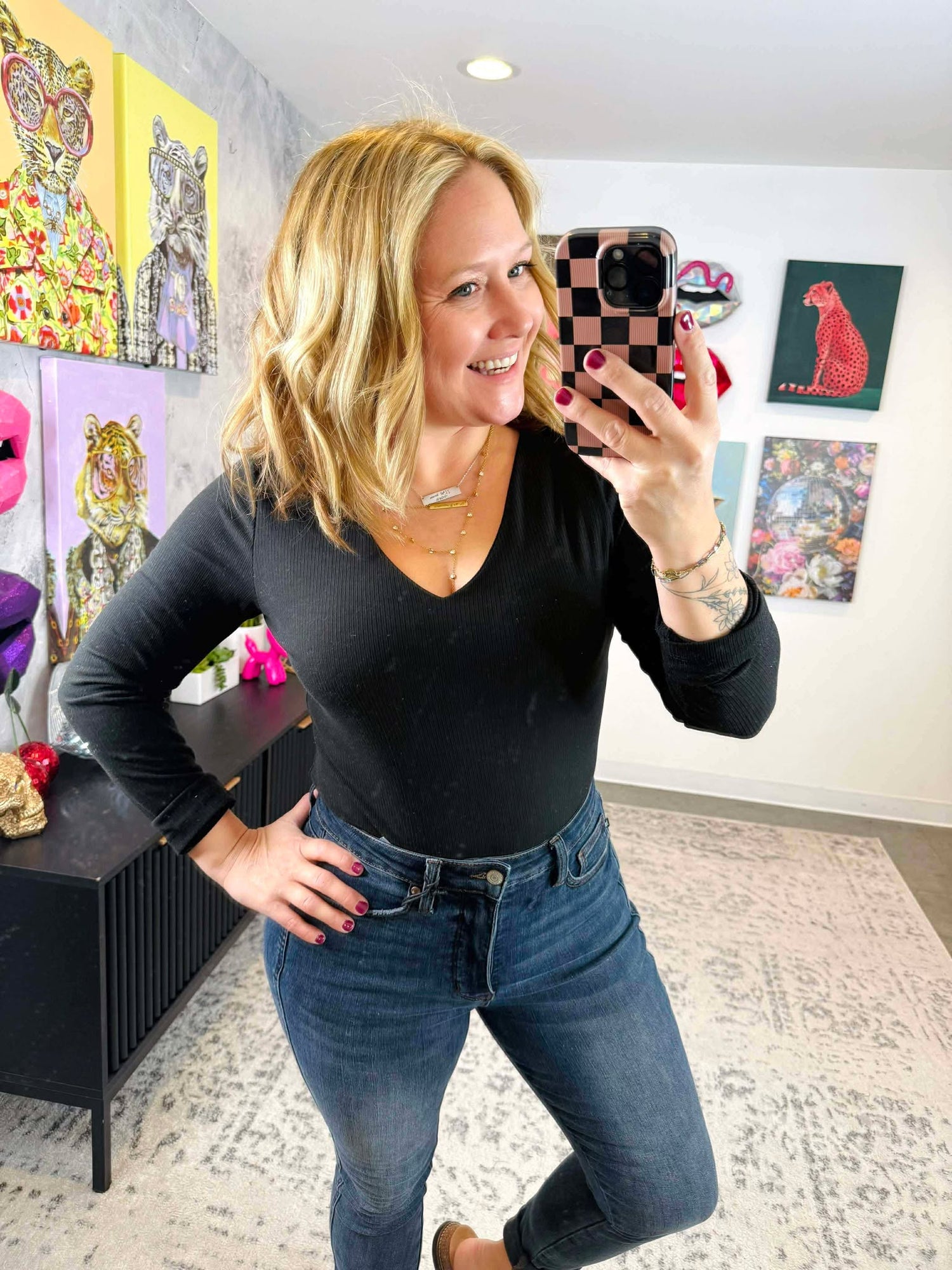 Refined Ribbed Bodysuit in Black {S-3X}