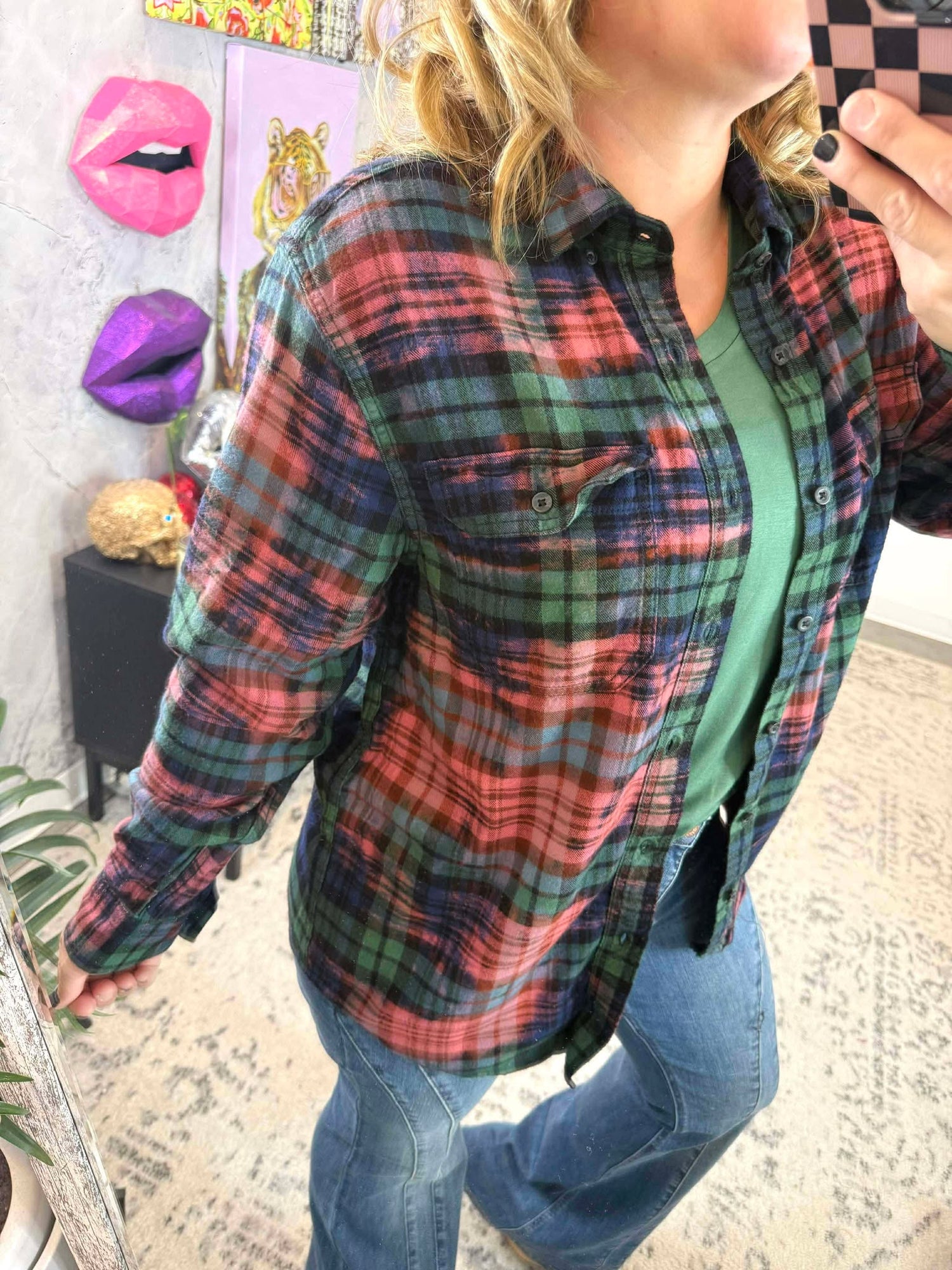 Distressed Flannel in Smells Like Plaid Spirit {S-3X}