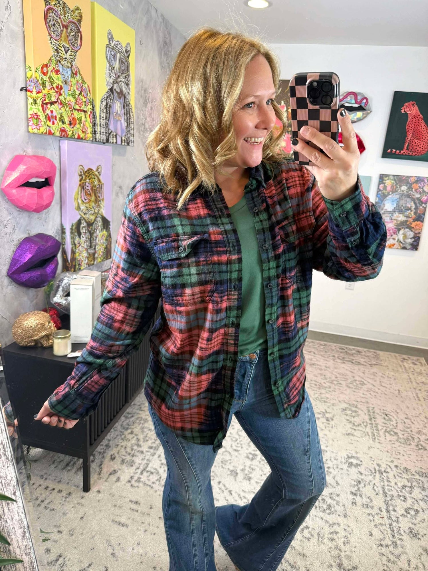 Distressed Flannel in Smells Like Plaid Spirit {S-3X}