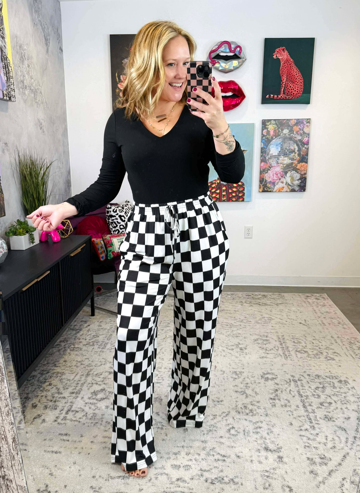 Blakeley Checker Pop Pants {XS-2X}
