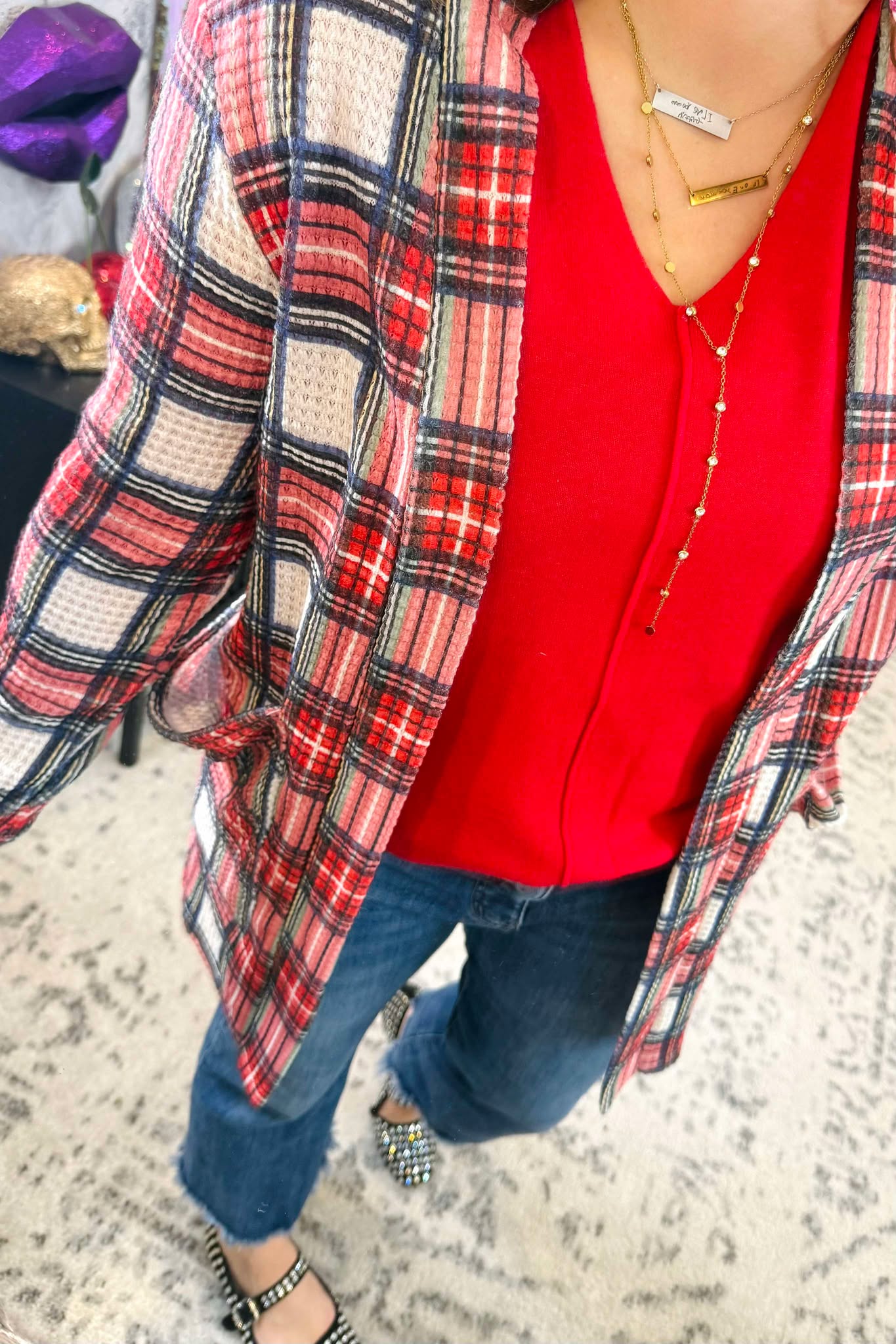 Blakeley Lola Cardigan in Holiday Plaid {XS/OS/PLUS}