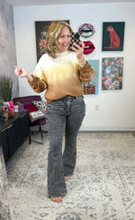 Ombre Cozy Cord Sweatshirt - Eggnog/Toffee {S-2X} - KaraMarie