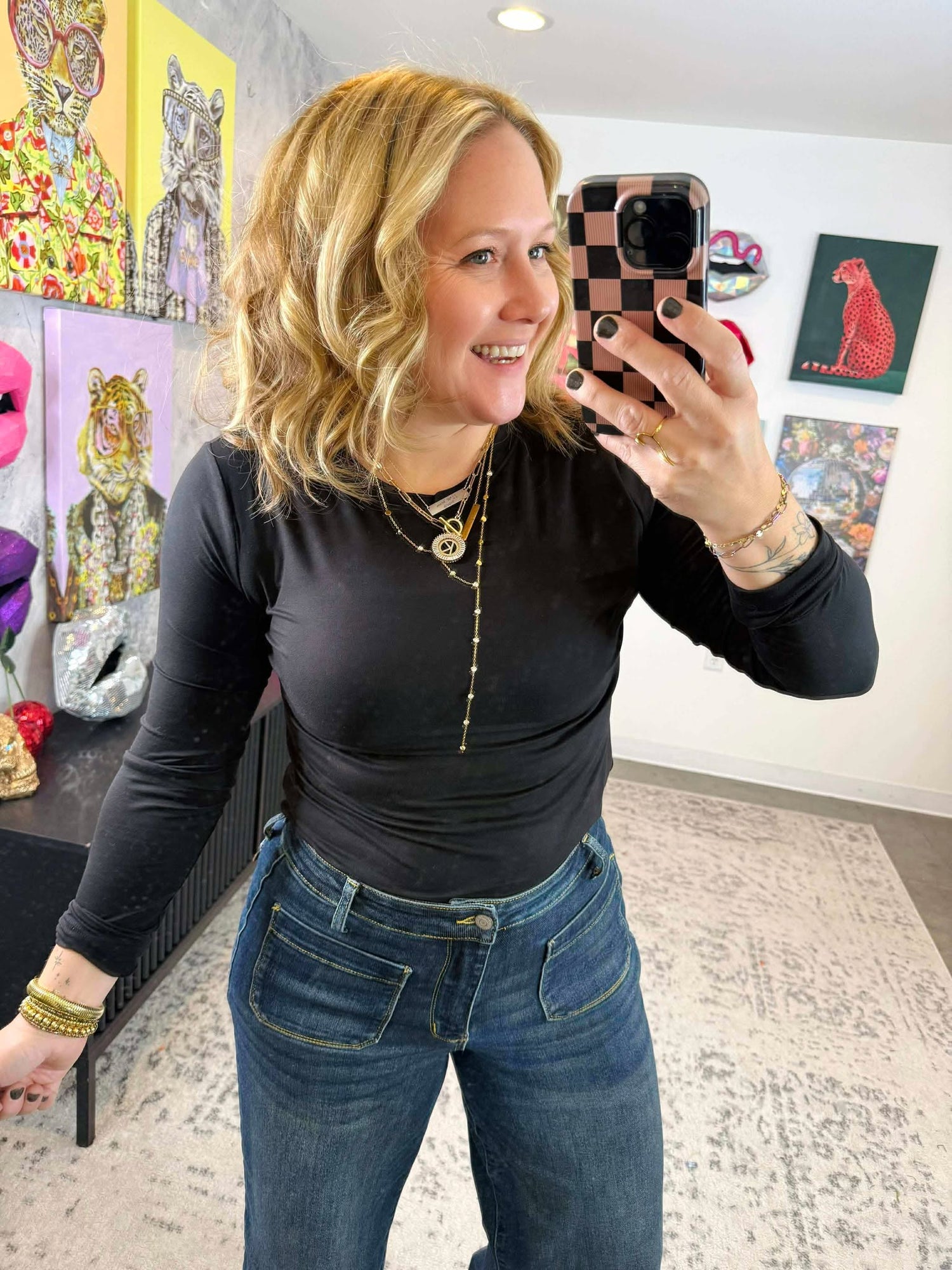 Soft Touch Long Sleeve Top in Black {S-3X}