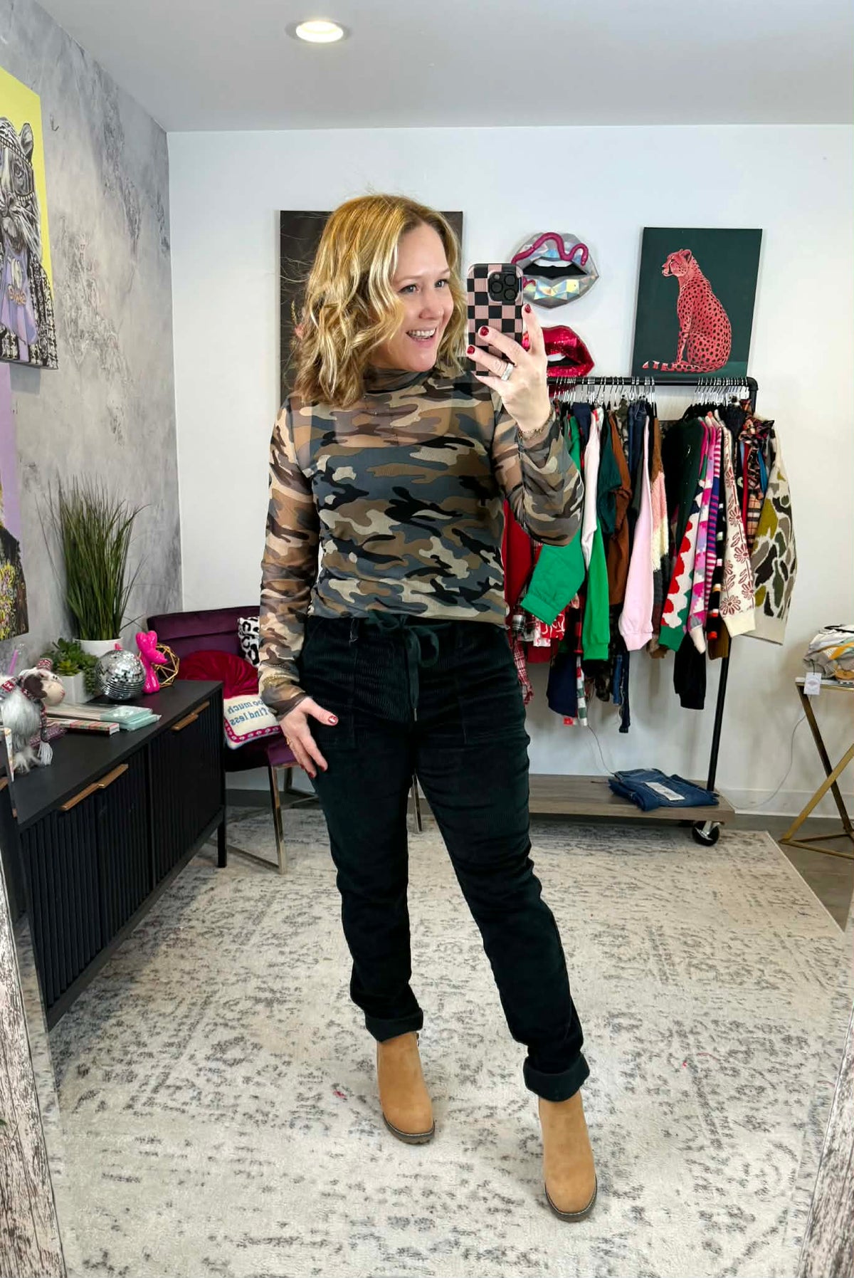 Camo Crush Mesh Top {S-3X} - KaraMarie