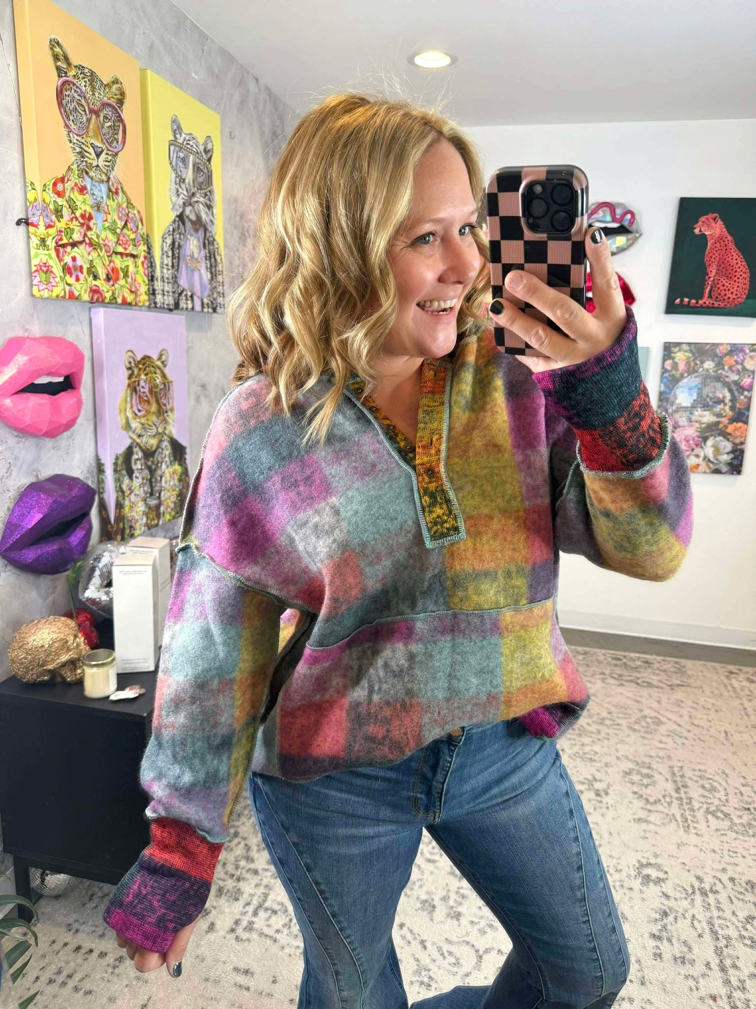 Plaid Pop Hoodie {S-3X}