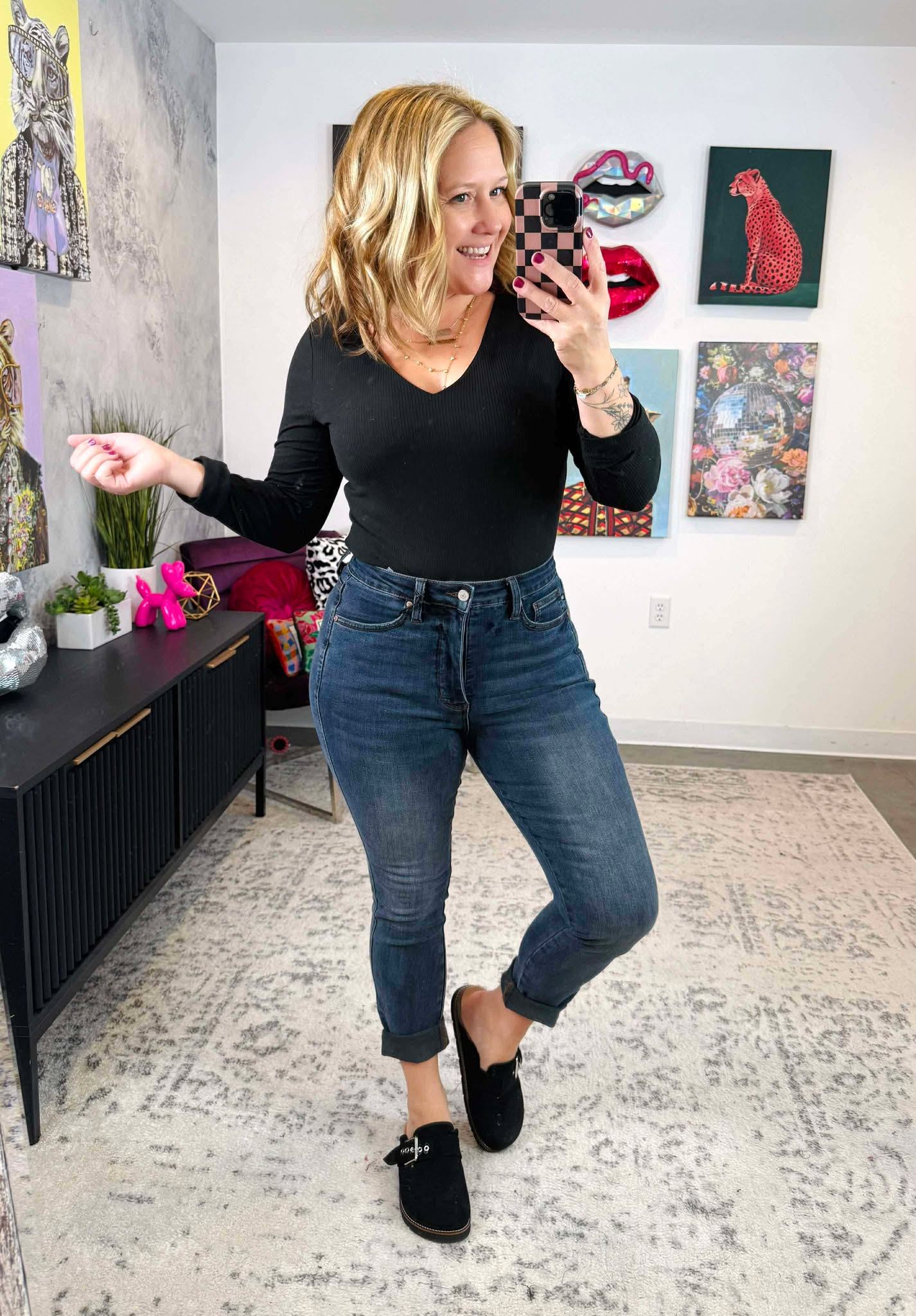 Refined Ribbed Bodysuit in Black {S-3X}