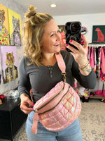 Iridescent Double Zipper Puffer Crossbody Bag {Multiple Colors!} - KaraMarie