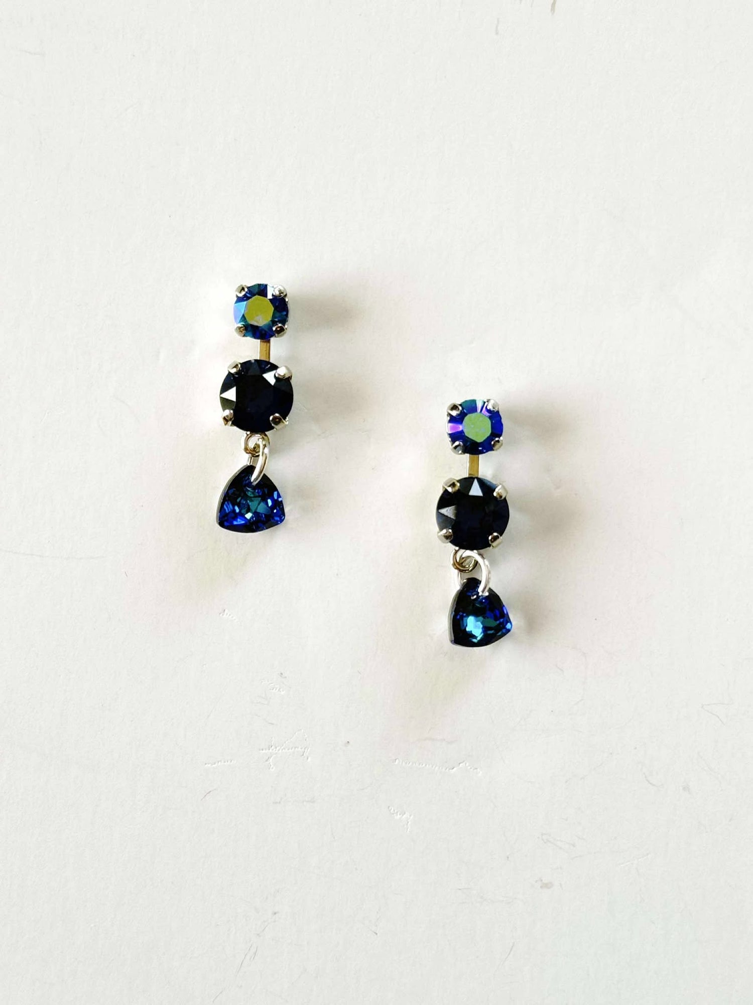 Pops of Blue Earrings in Dark Sapphire + Sapphire Glacier Blue