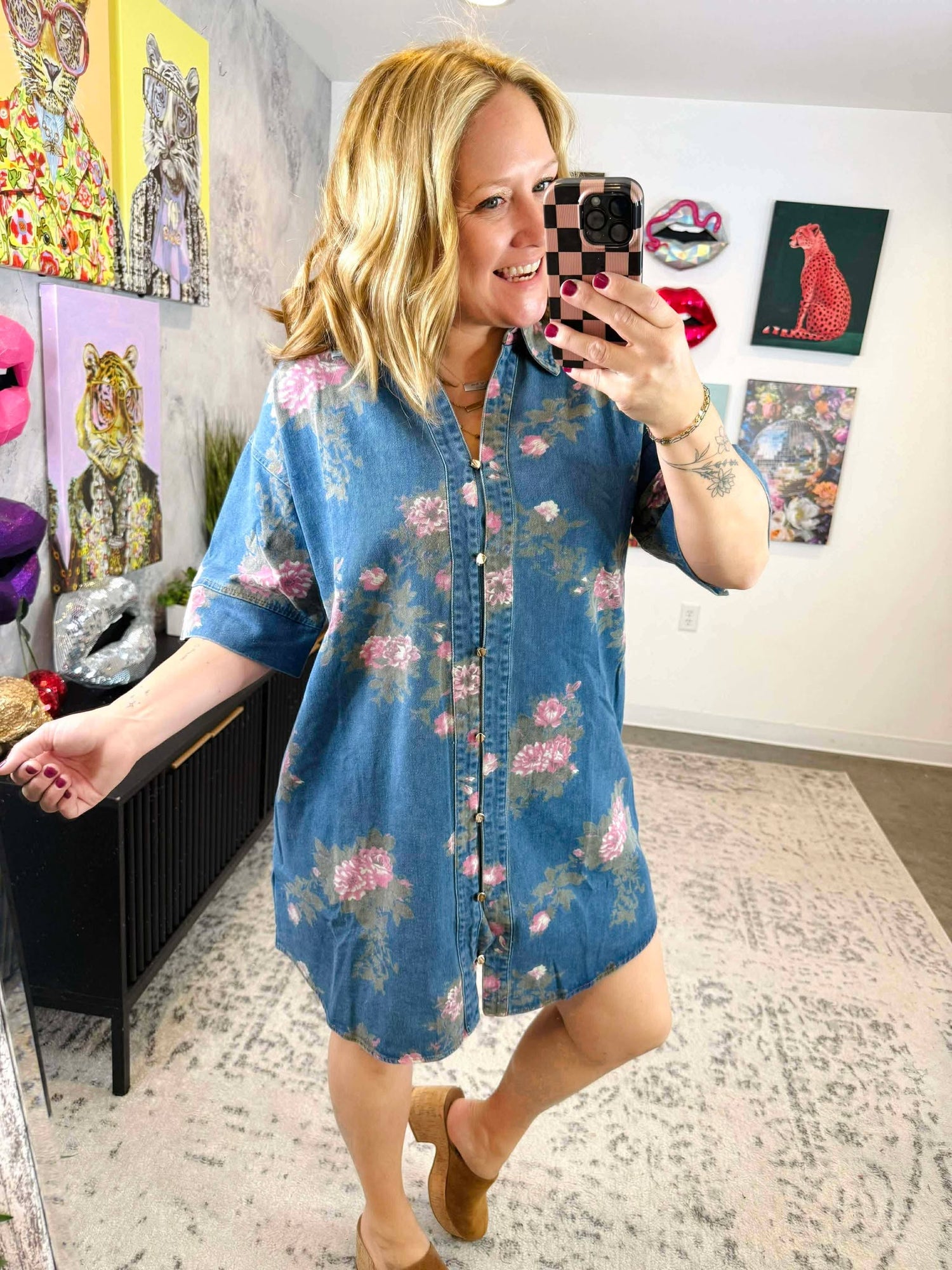 Floral Days Denim Dress {S-L}