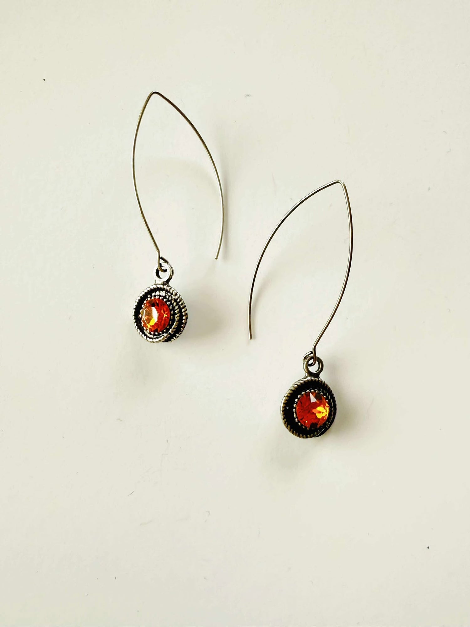 Long Swirl Earrings in Tangerine