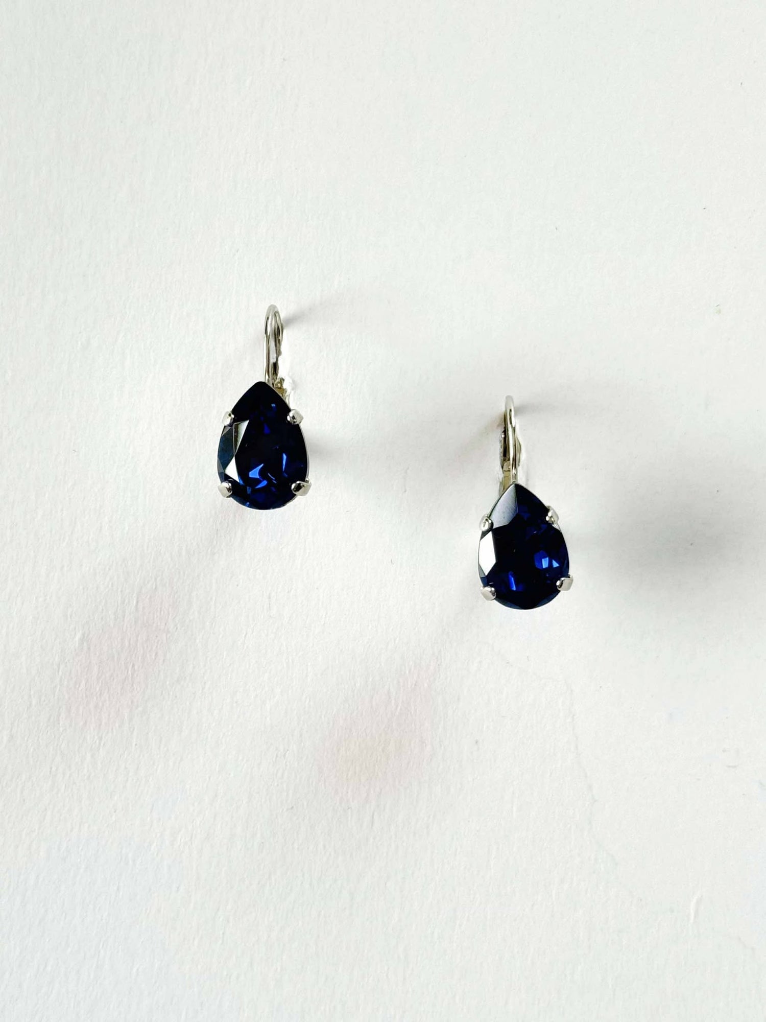 Small Teardrop Earrings in Dark Sapphire