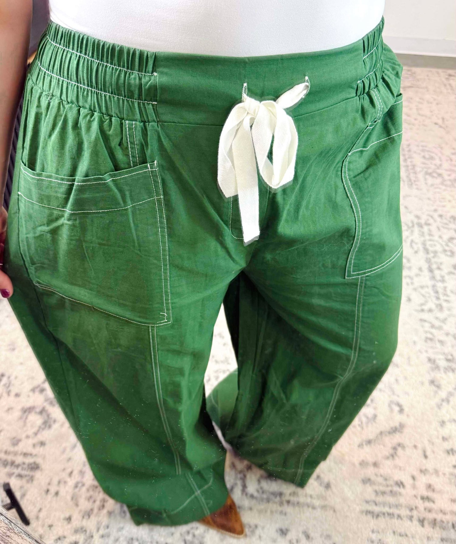 Stitchline Wide-Leg Pants in Fern Green {S-L}