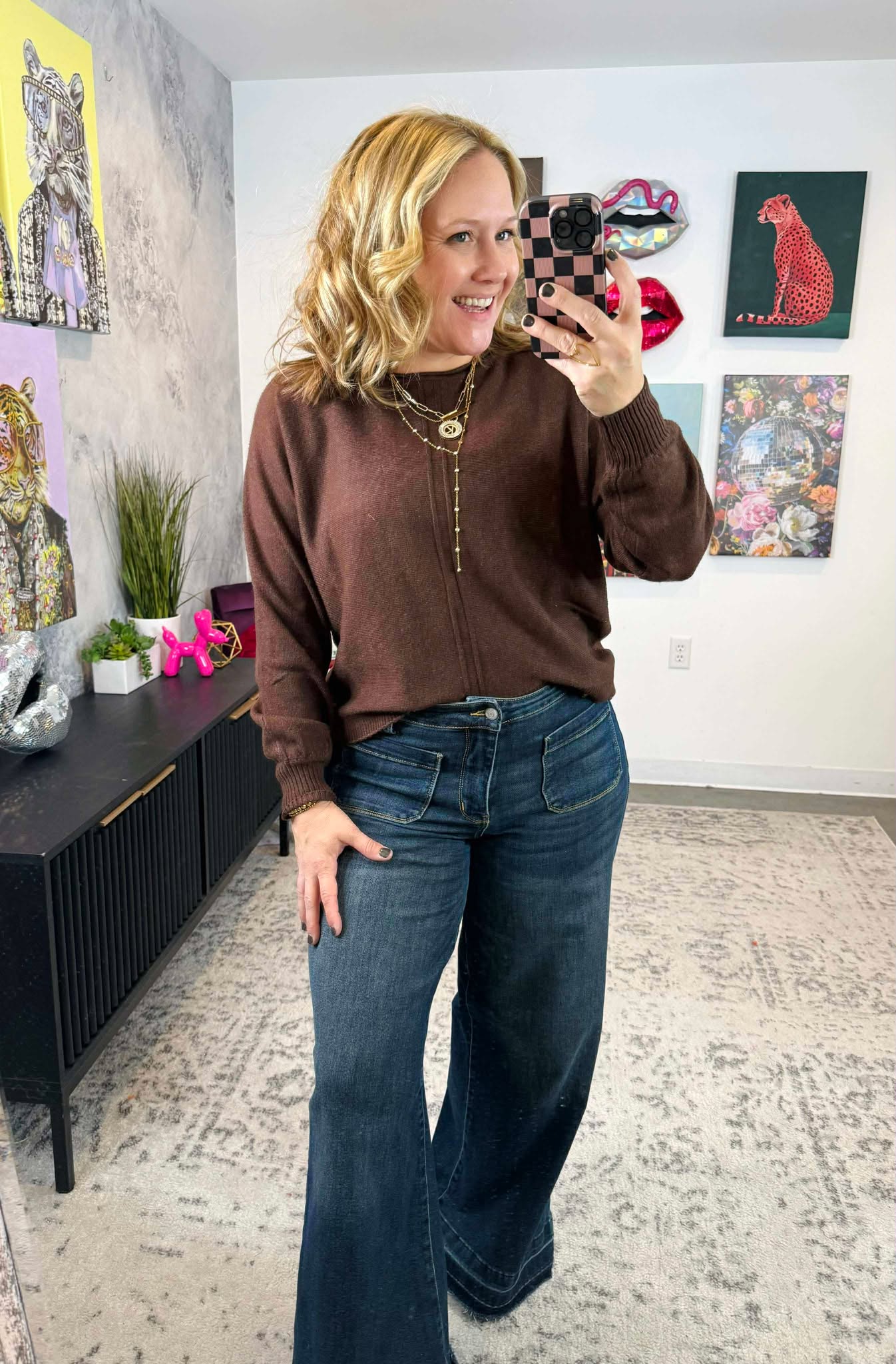 The Seamline Sweater - Brown {S-3X}