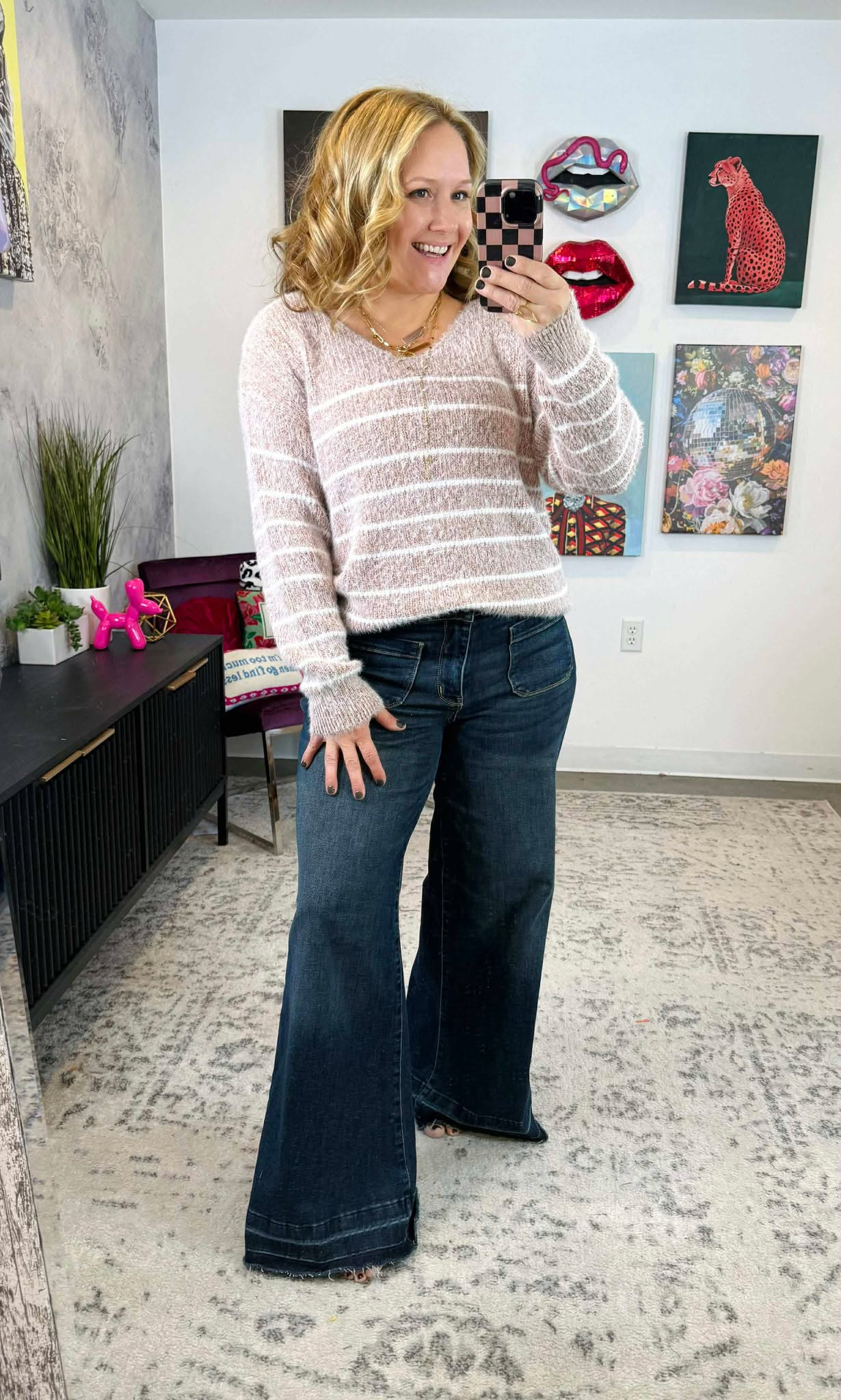 MM Cozy Striped Sweater - Rust {S-2X}