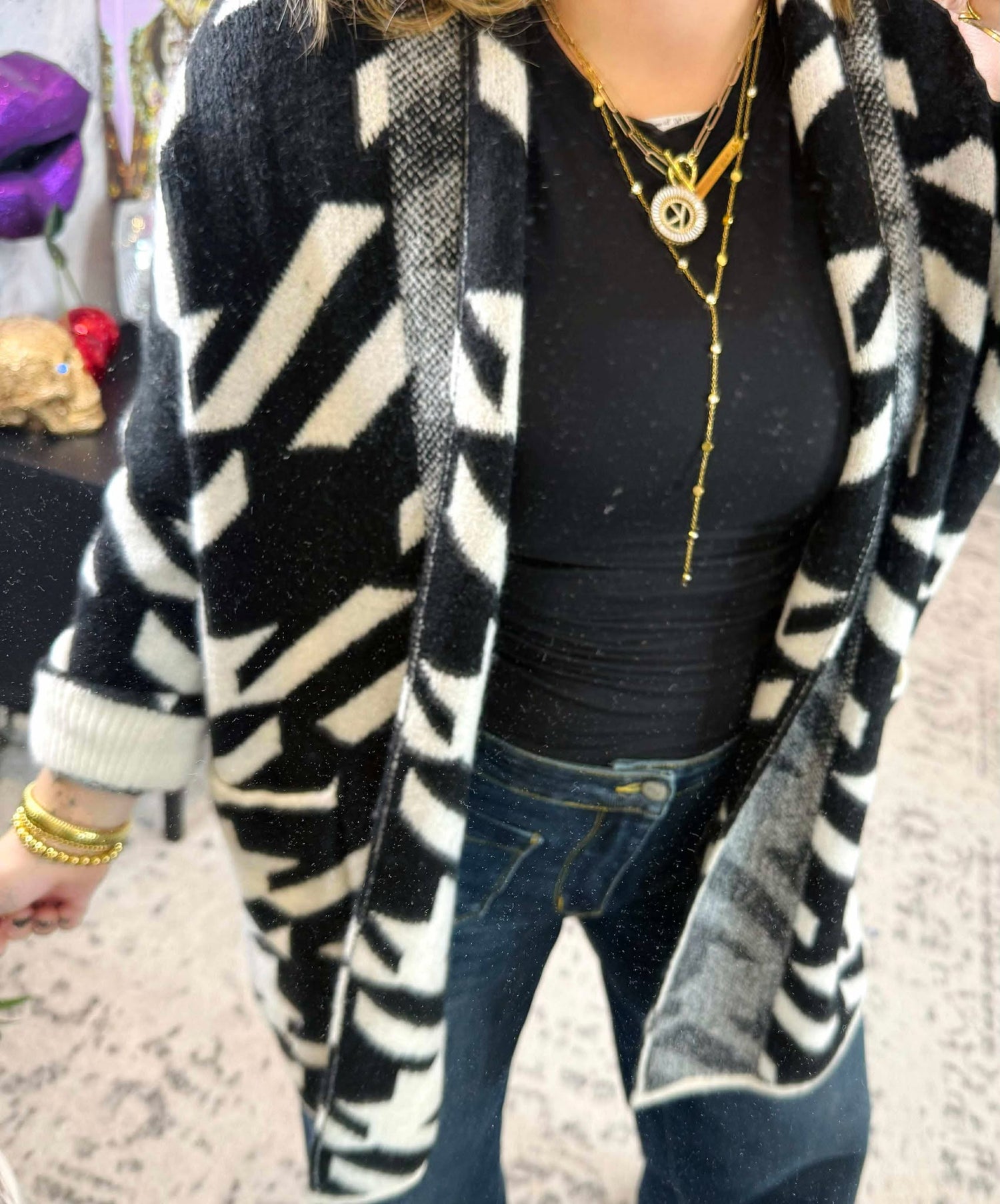 Heritage Houndstooth Cardigan {SM-1X2X}