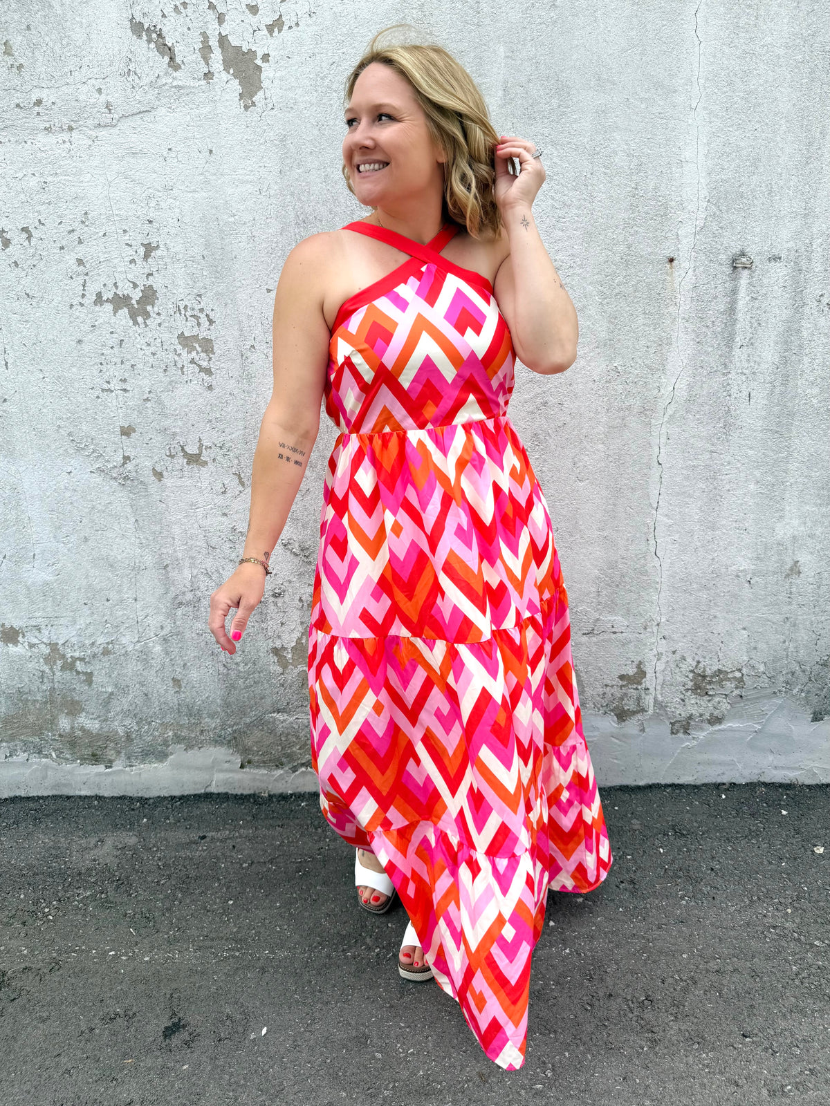 Geometric Goddess Halter Dress {S-L} - KaraMarie