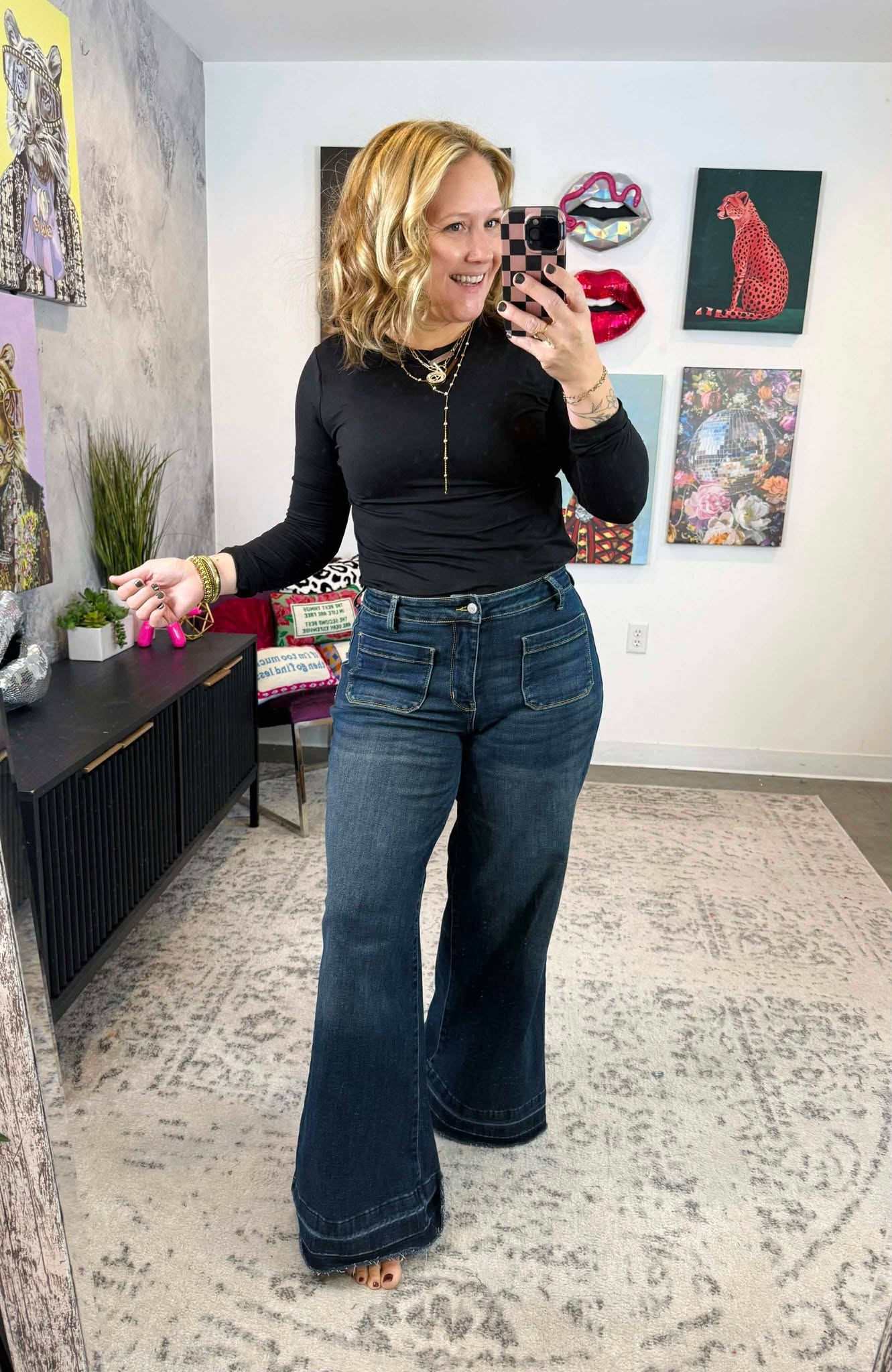 Soft Touch Long Sleeve Top in Black {S-3X}