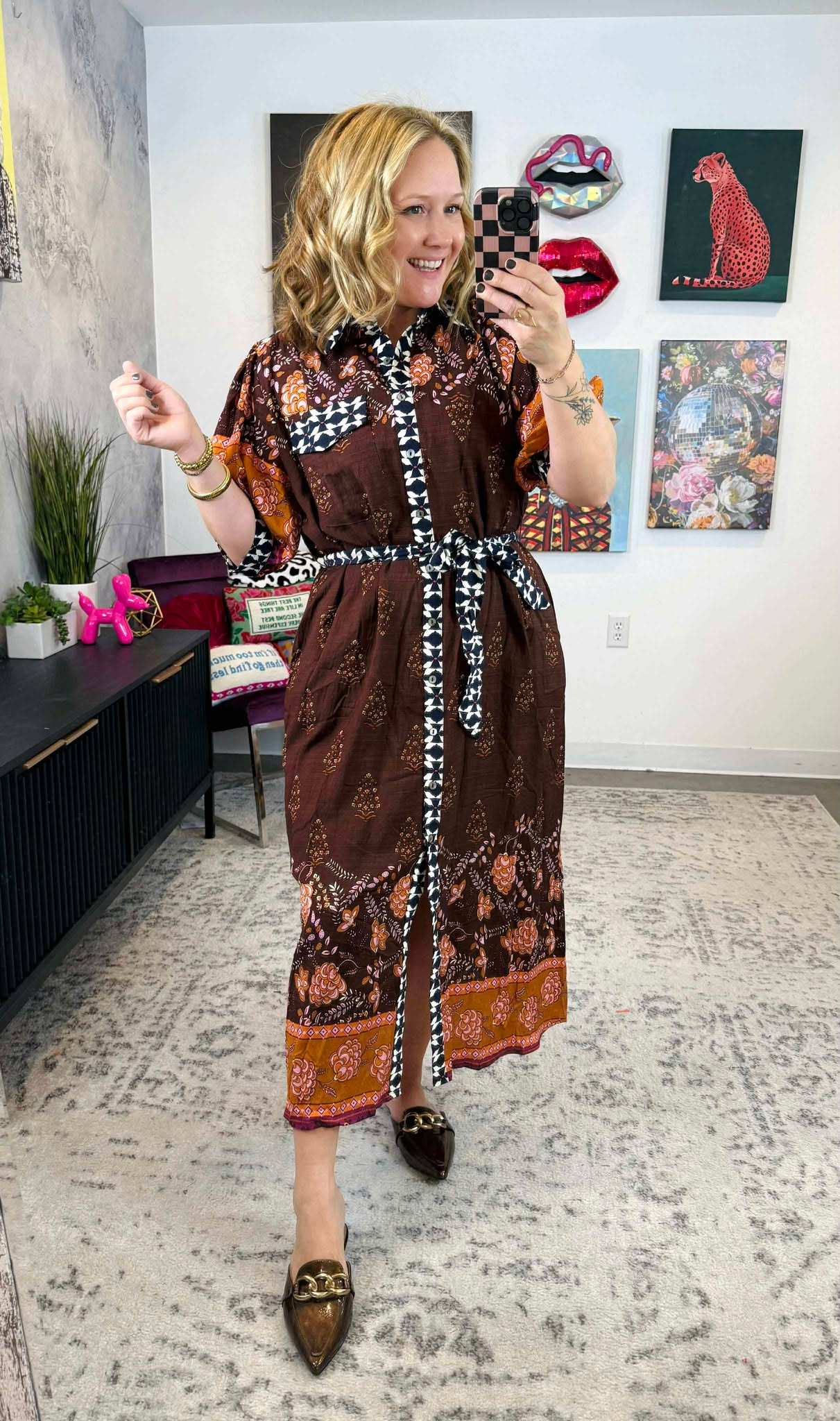 Espresso Meadow Dress {S-2X}