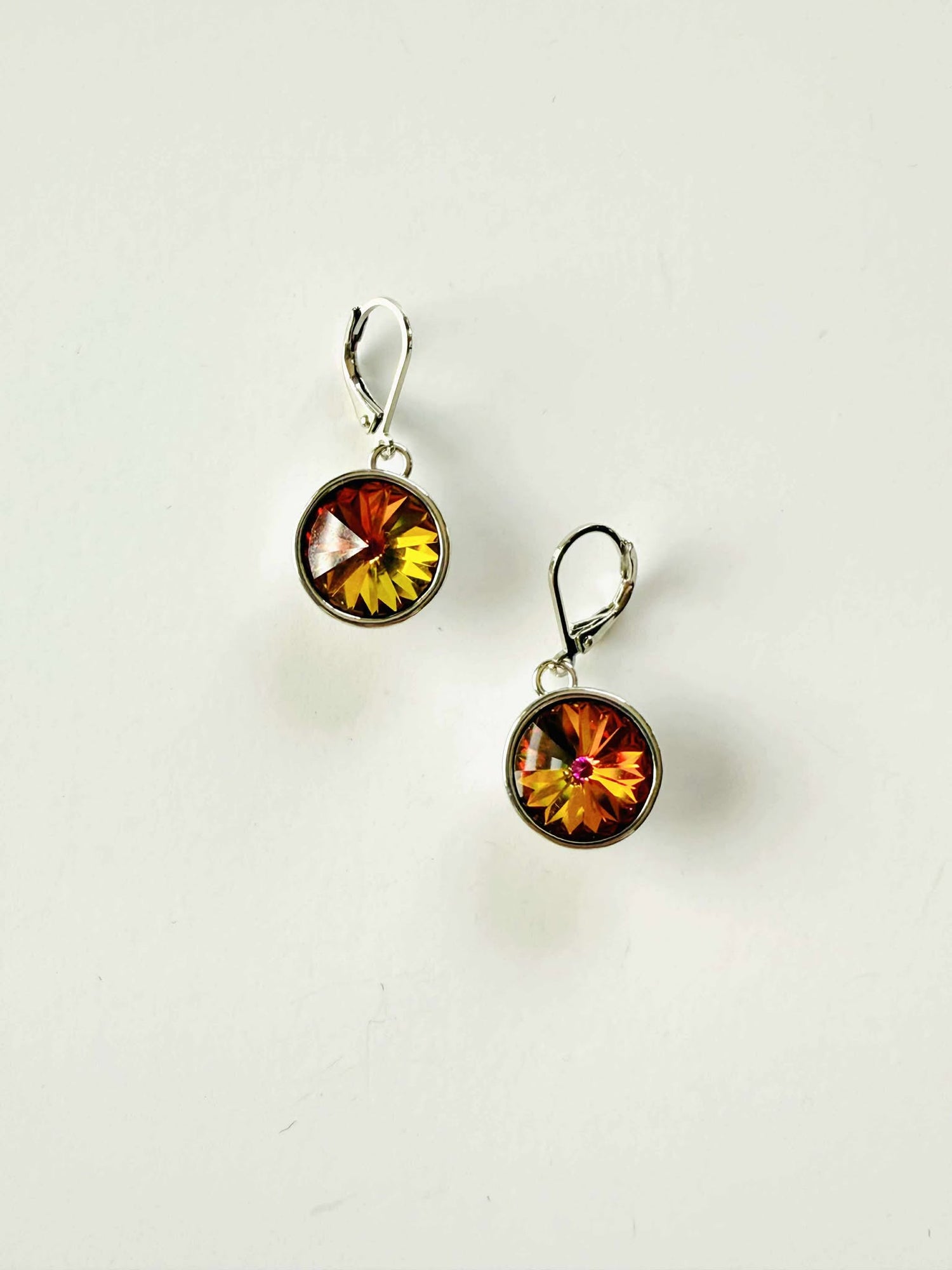 Rivoli Round Drop Earring in Volcano