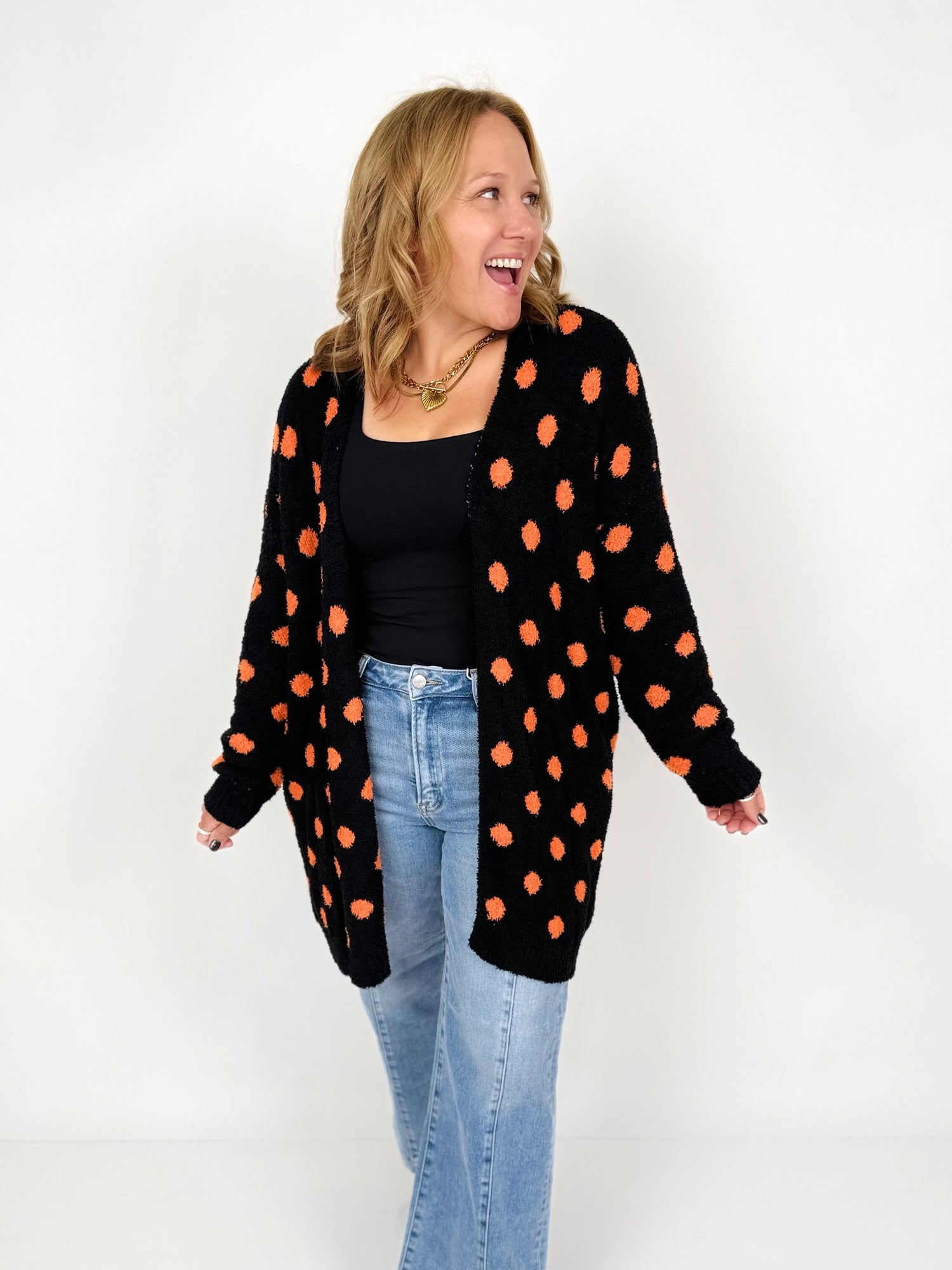 Blakeley Boo Crew Reversible Cloud Cardigan - Dots {OS/Curvy}