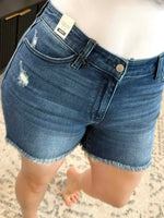 Judy Blue Frayline V-Waist Shorts {S-3X} - KaraMarie