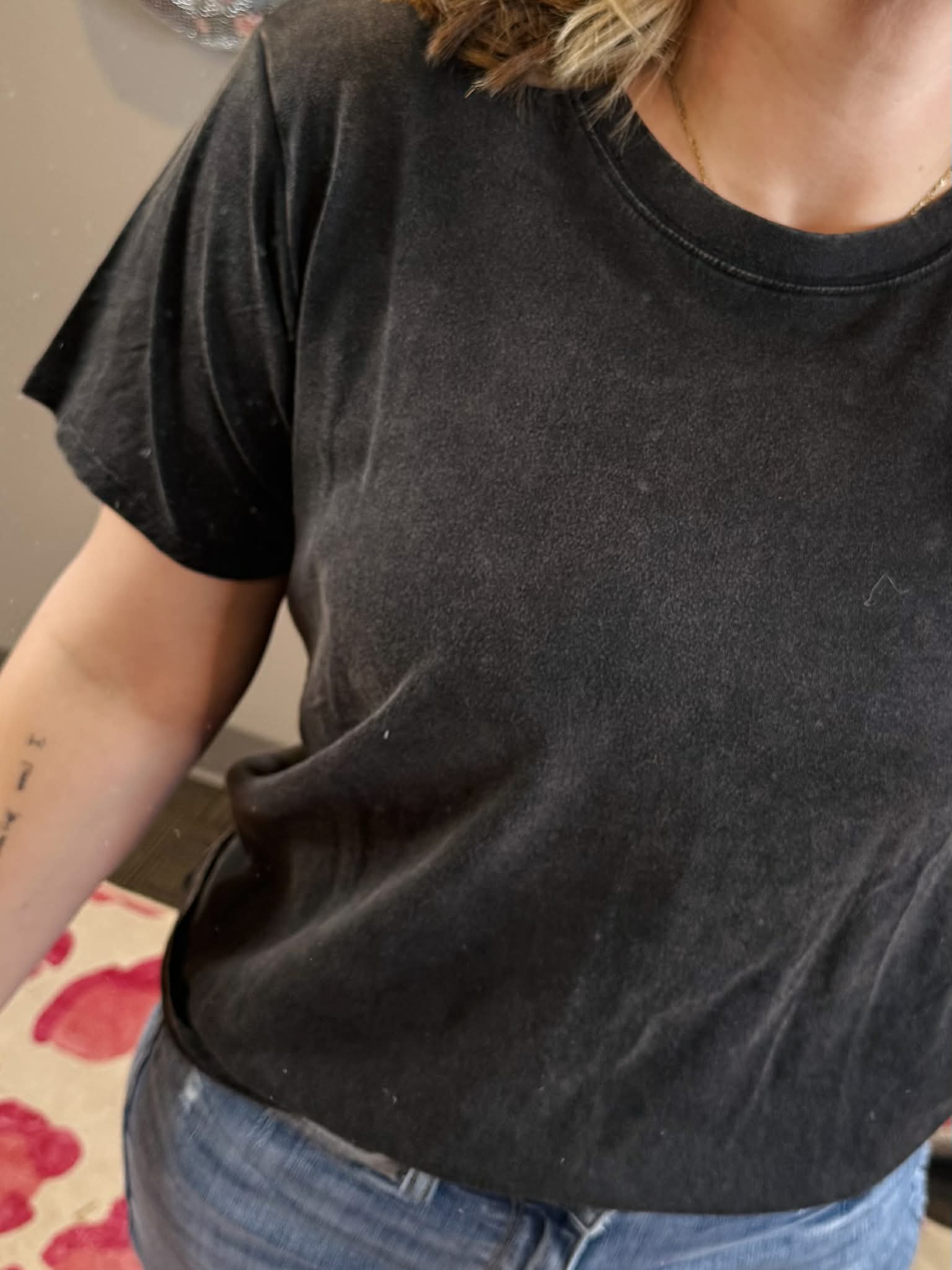 Vintage Fade Short Sleeve Top - Ash Black {S-3X} - KaraMarie
