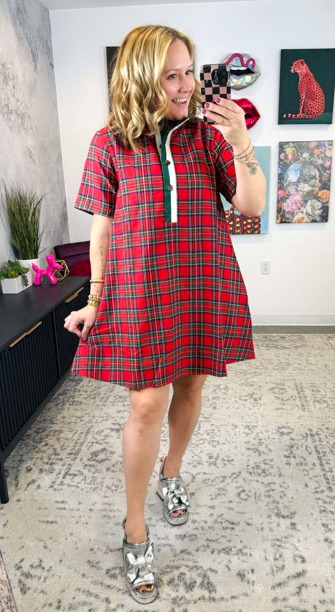 Plaid Tidings Mini Dress {S-2X} - KaraMarie