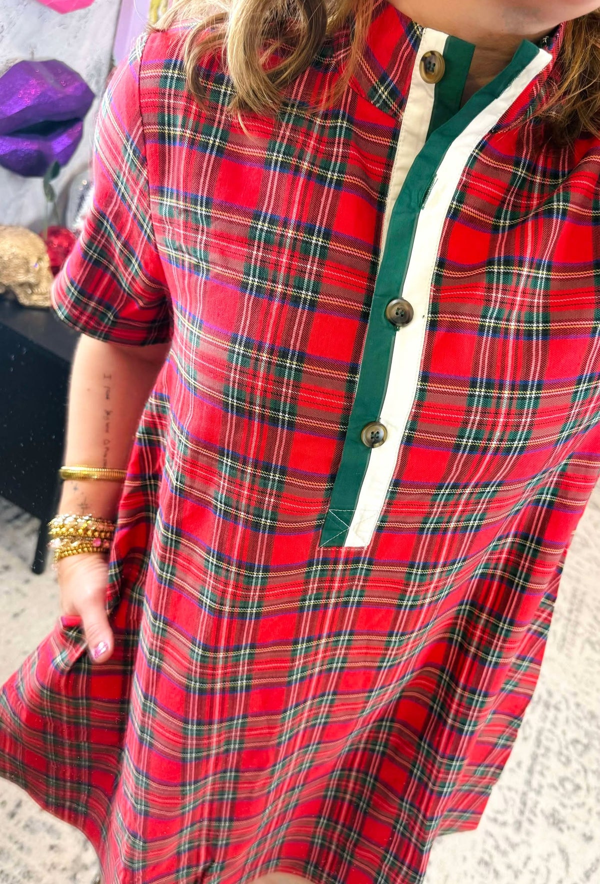 Plaid Tidings Mini Dress {S-2X} - KaraMarie