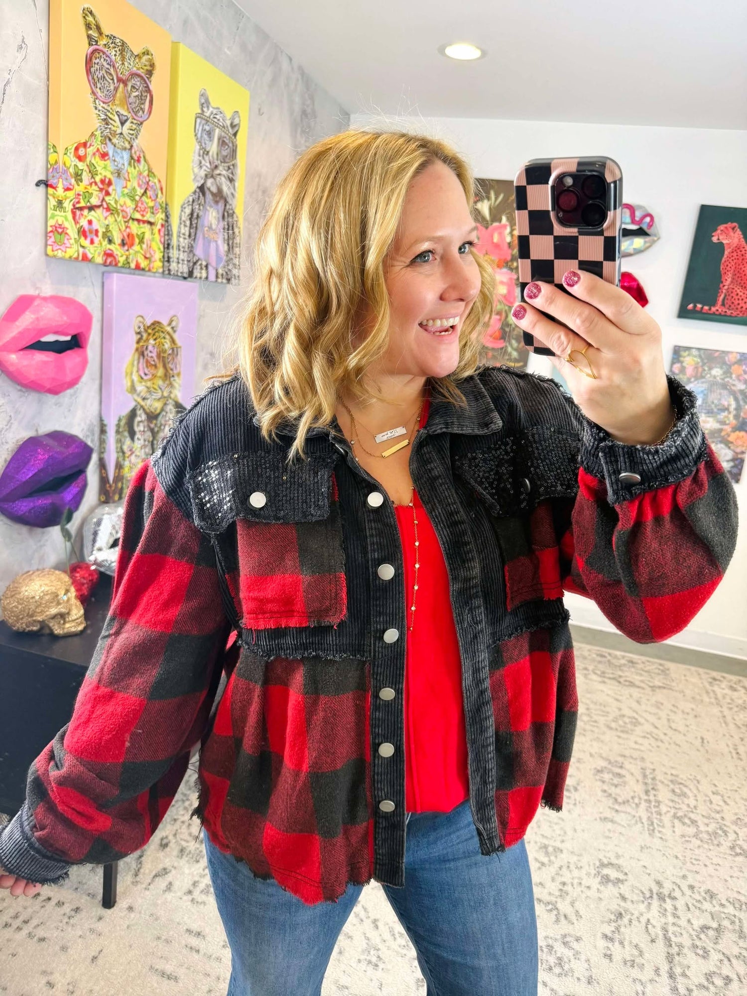 Layla Buffalo Plaid Shacket {S-3X}
