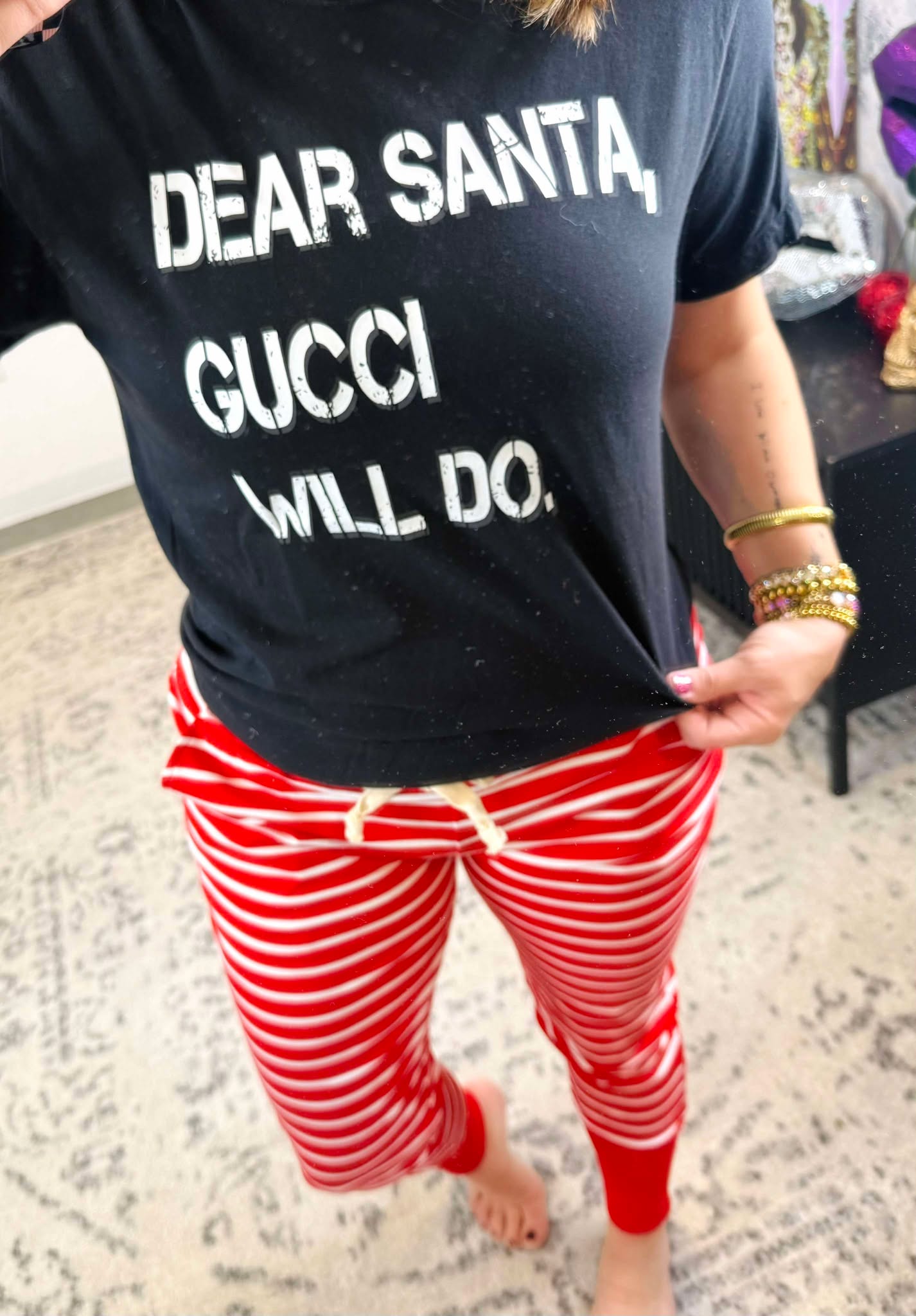 Dear Santa, Gucci... Graphic Tee in Black {S-3X}