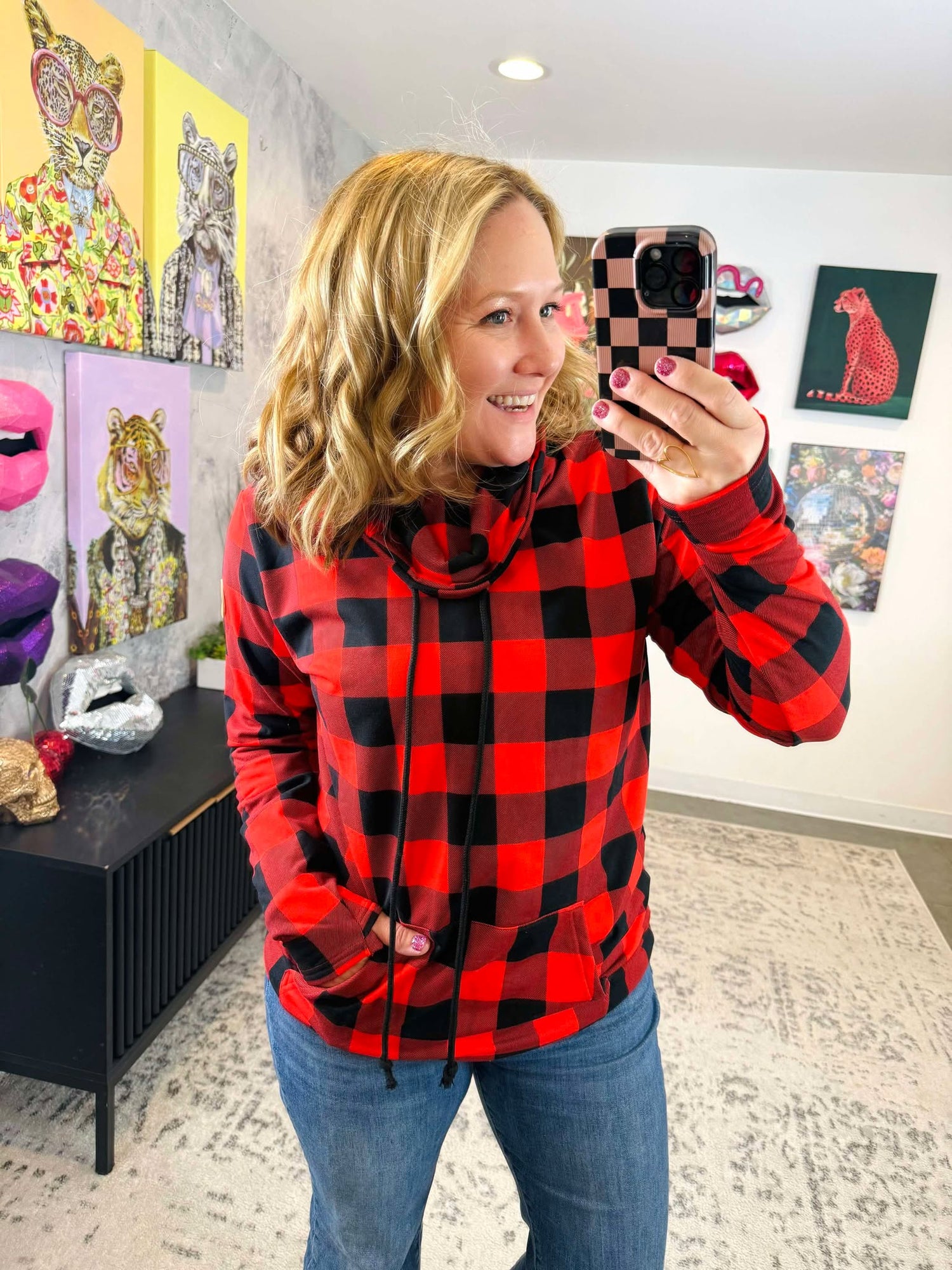 MM Cloud Cowl Neck - Buffalo Plaid {S-4X}