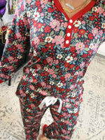 Pajama Set - Long Sleeve Jogger - Holiday Floral {XS-3X} - KaraMarie