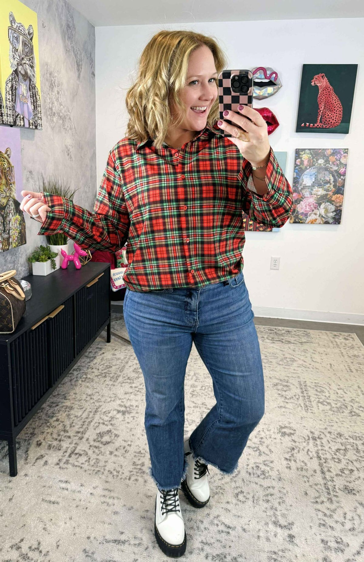 Nina Tunic - Christmas Plaid {S-3X} - KaraMarie