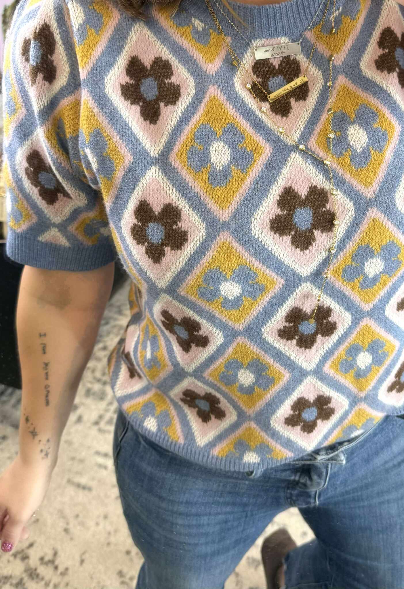 Diamond Bloom Sweater Top {S-L}