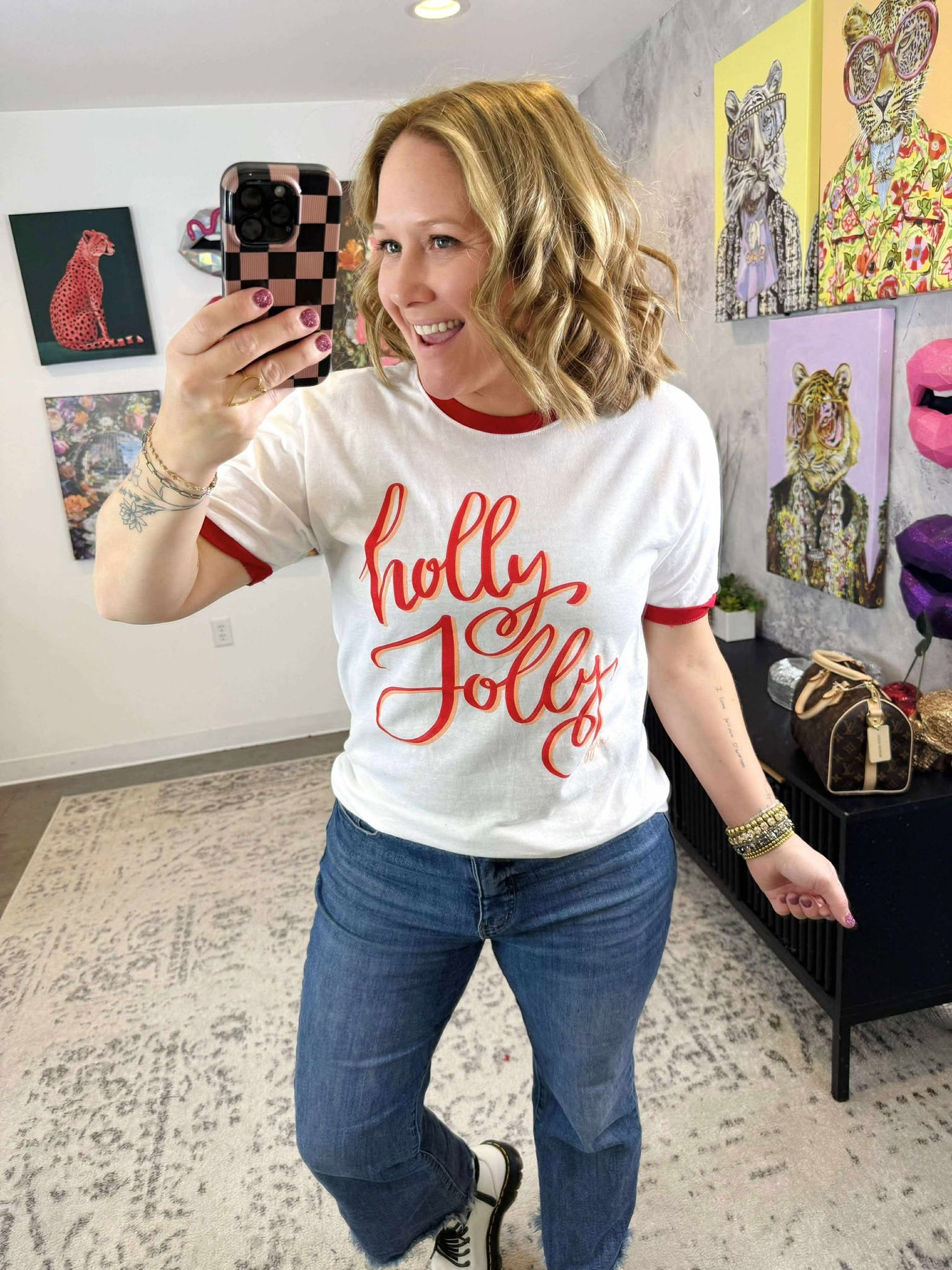 Holly Jolly Ringer Tee {S-3X}