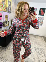 Pajama Set - Long Sleeve Jogger - Holiday Floral {XS-3X} - KaraMarie